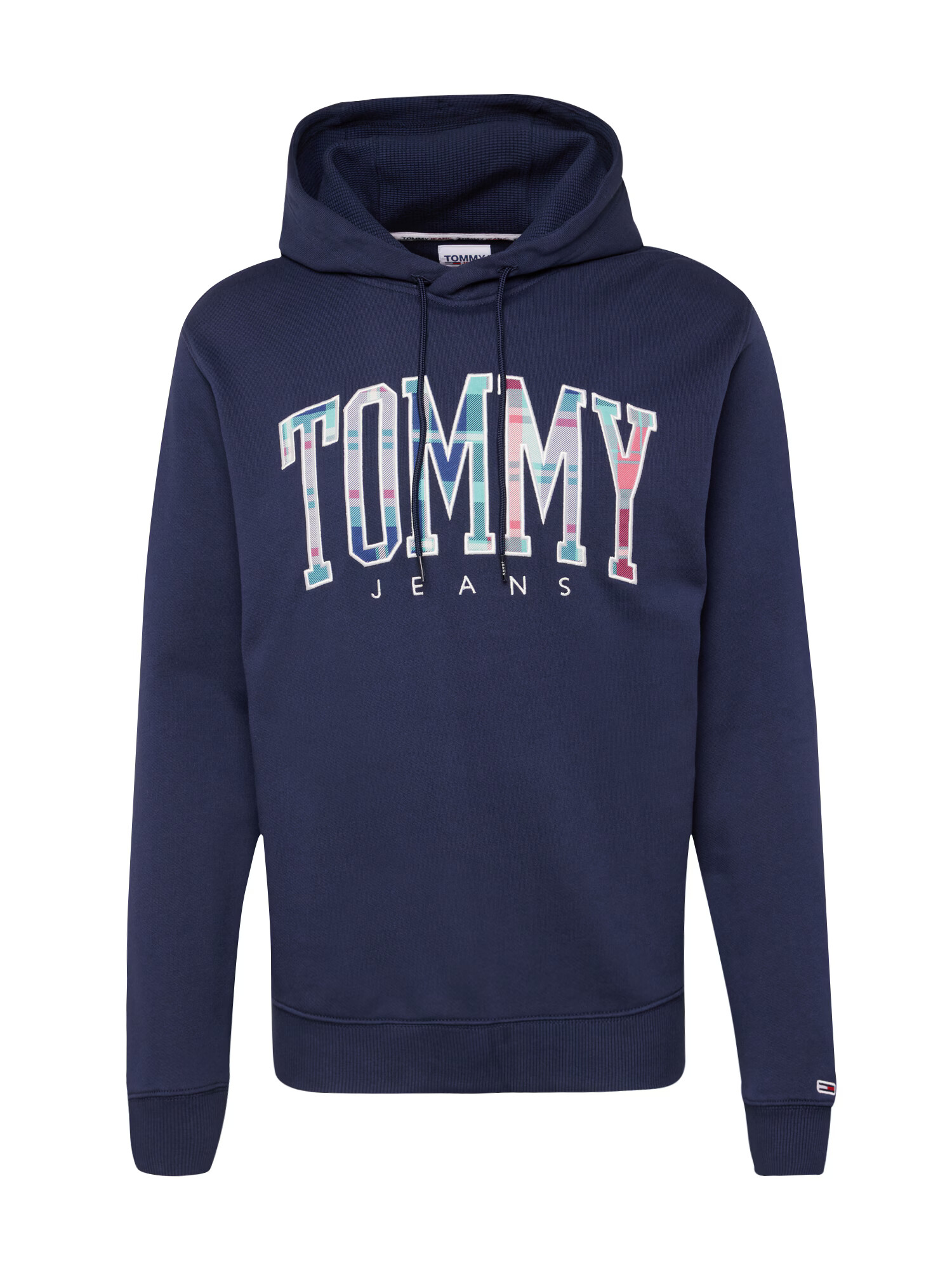 Tommy Jeans Mikina 'Tartan' vodová / tmavomodrá / farba lesného ovocia / biela - Pepit.sk