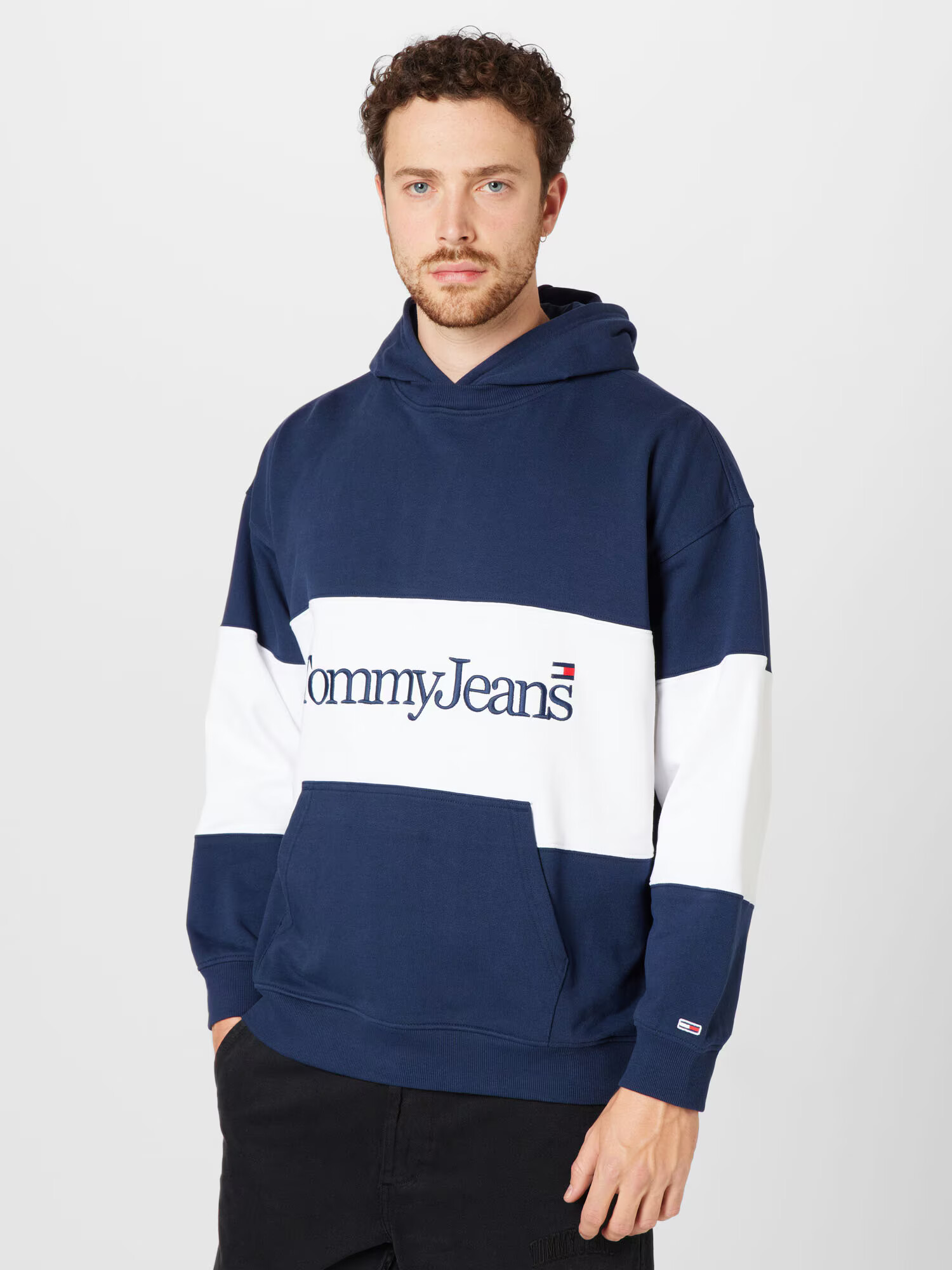 Tommy Jeans Mikina tmavomodrá / biela - Pepit.sk