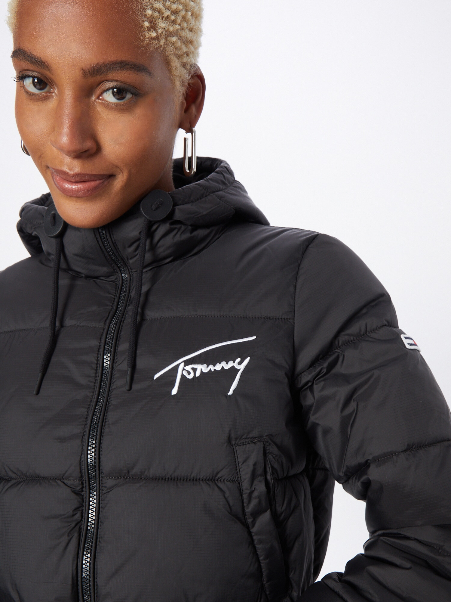 Tommy Jeans Prechodná bunda čierna / biela - Pepit.sk