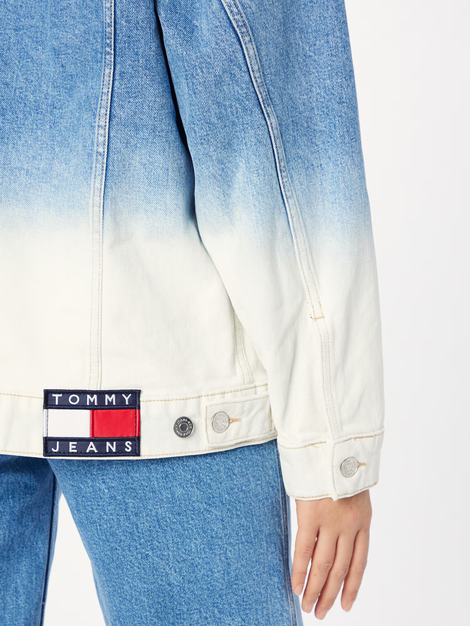 Tommy Jeans Prechodná bunda modrá denim / biela - Pepit.sk