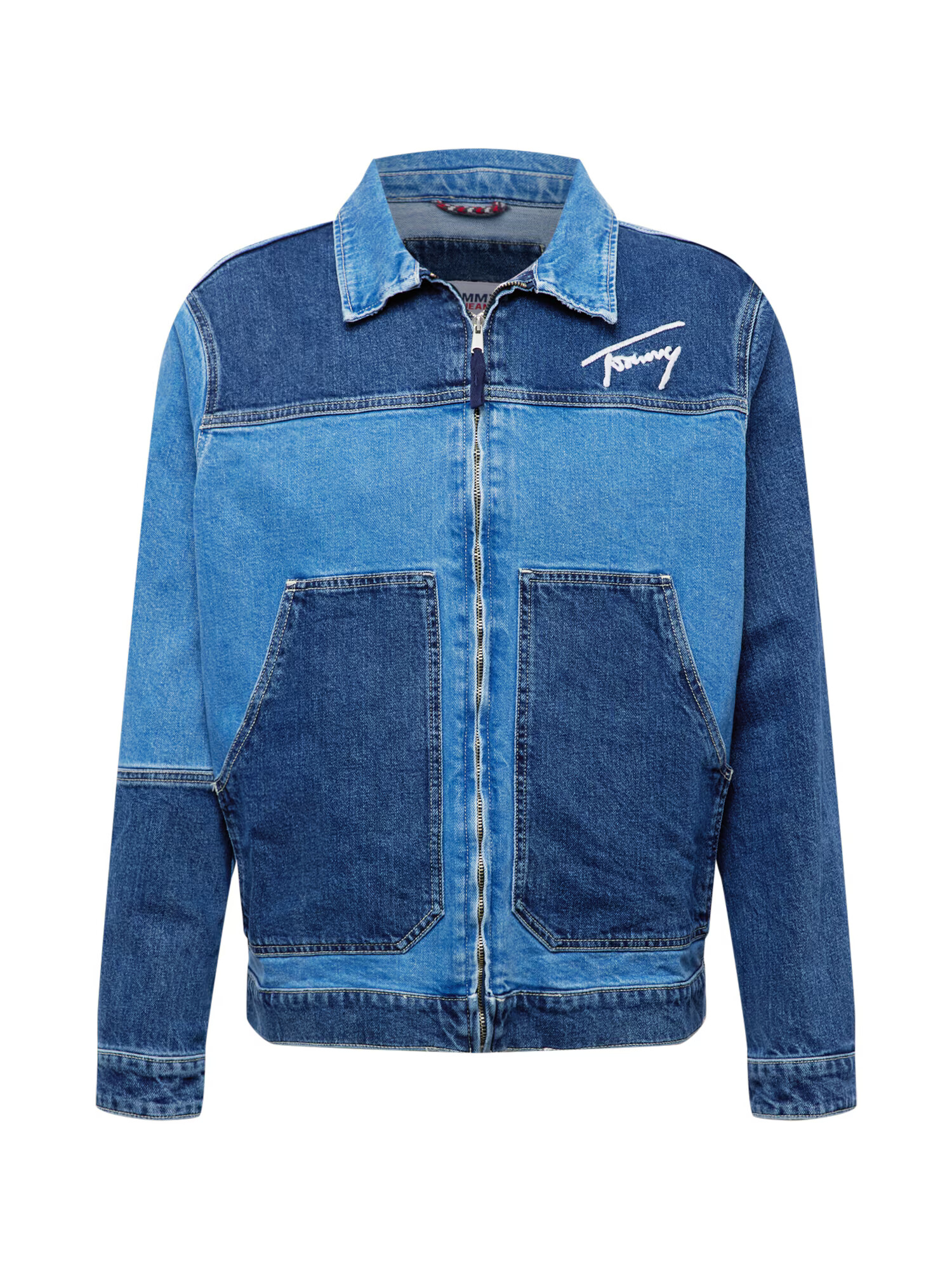 Tommy Jeans Prechodná bunda modrá denim / tmavomodrá / biela - Pepit.sk