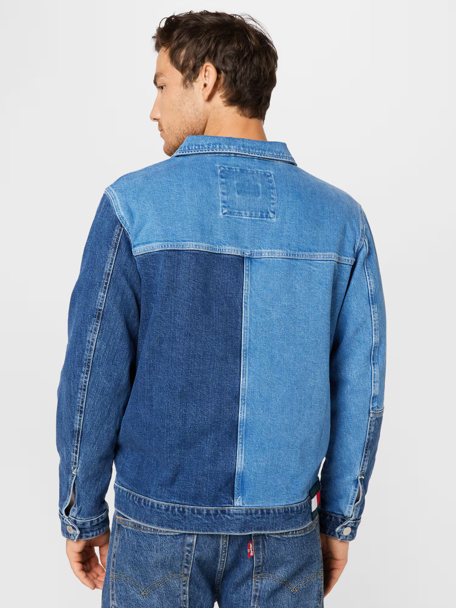 Tommy Jeans Prechodná bunda modrá denim / tmavomodrá / biela - Pepit.sk