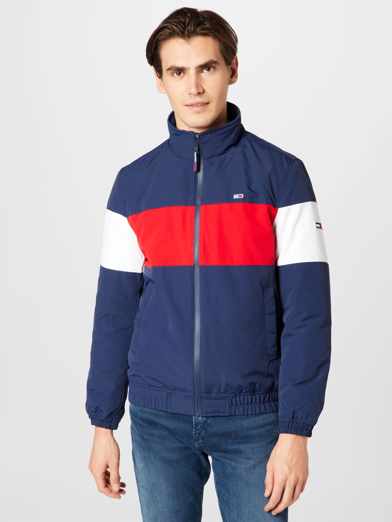 Tommy Jeans Prechodná bunda námornícka modrá / červená / biela - Pepit.sk