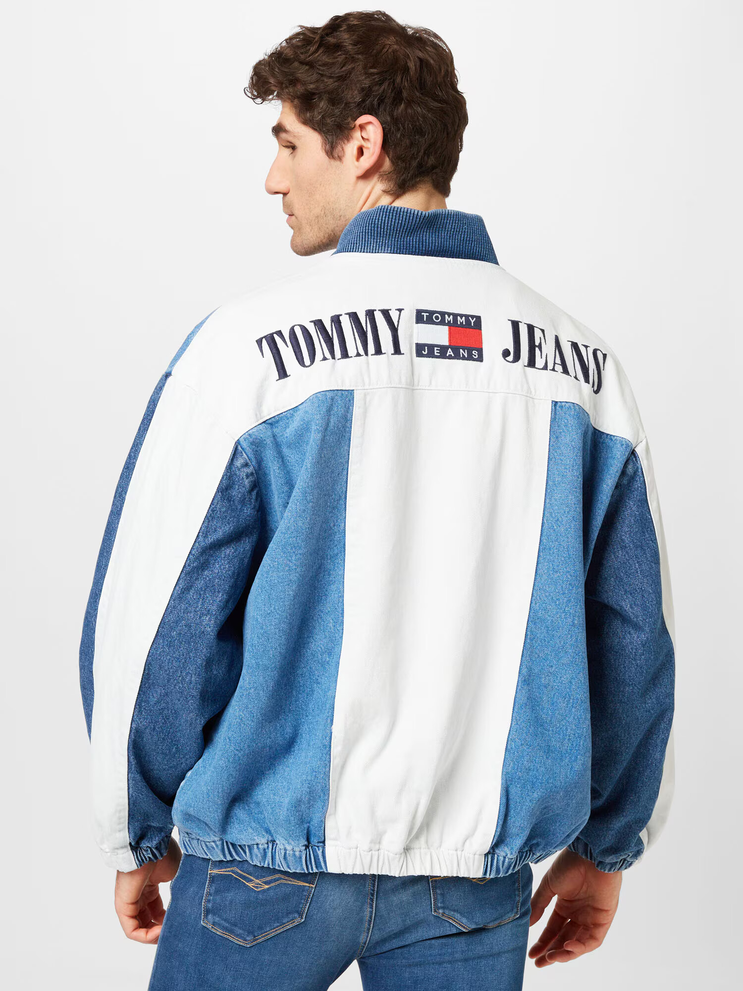 Tommy Jeans Prechodná bunda námornícka modrá / modrá denim / červená / biely denim - Pepit.sk