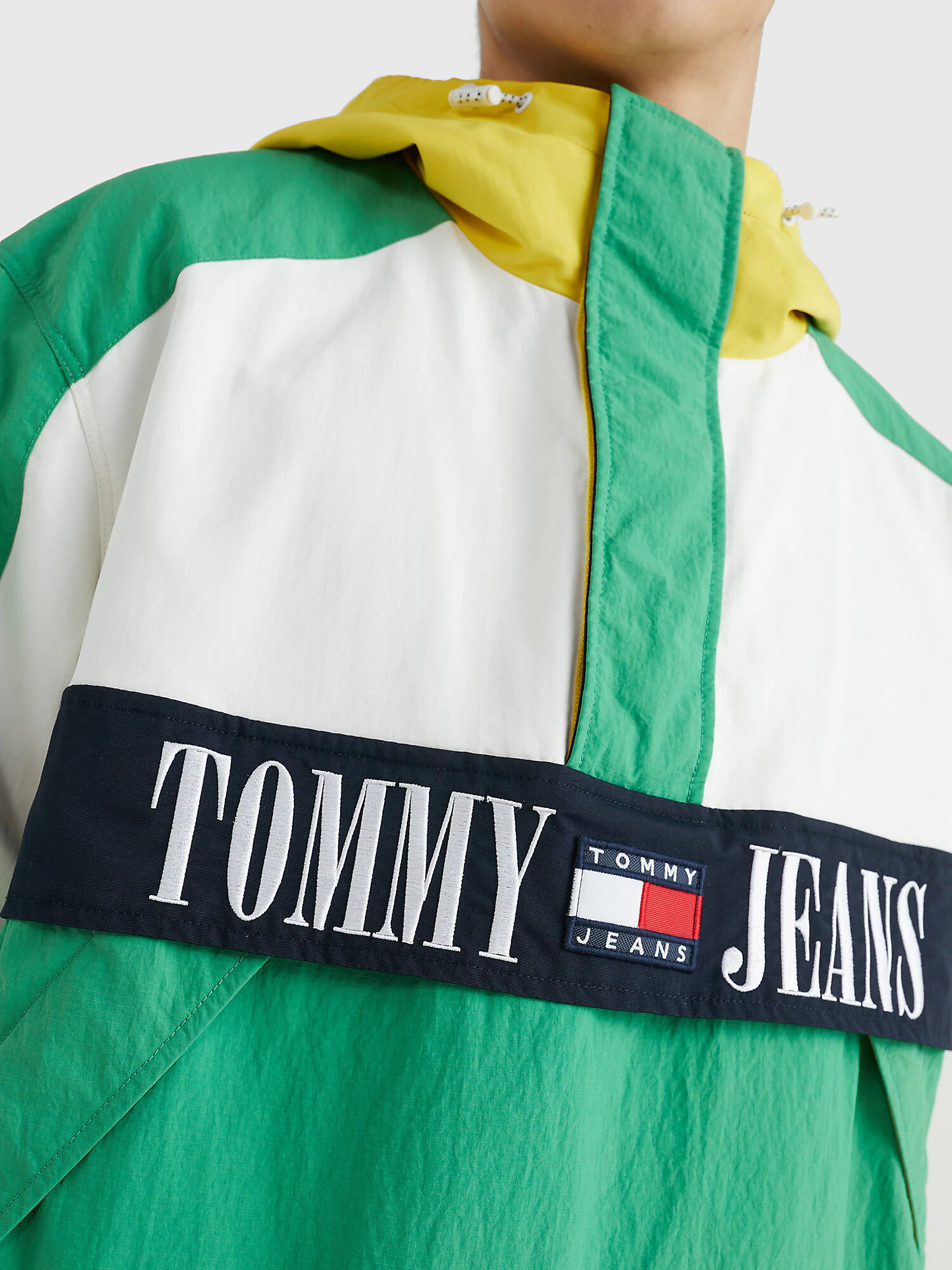 Tommy Jeans Prechodná bunda 'Chicago Archive' námornícka modrá / svetložltá / zelená / biela - Pepit.sk