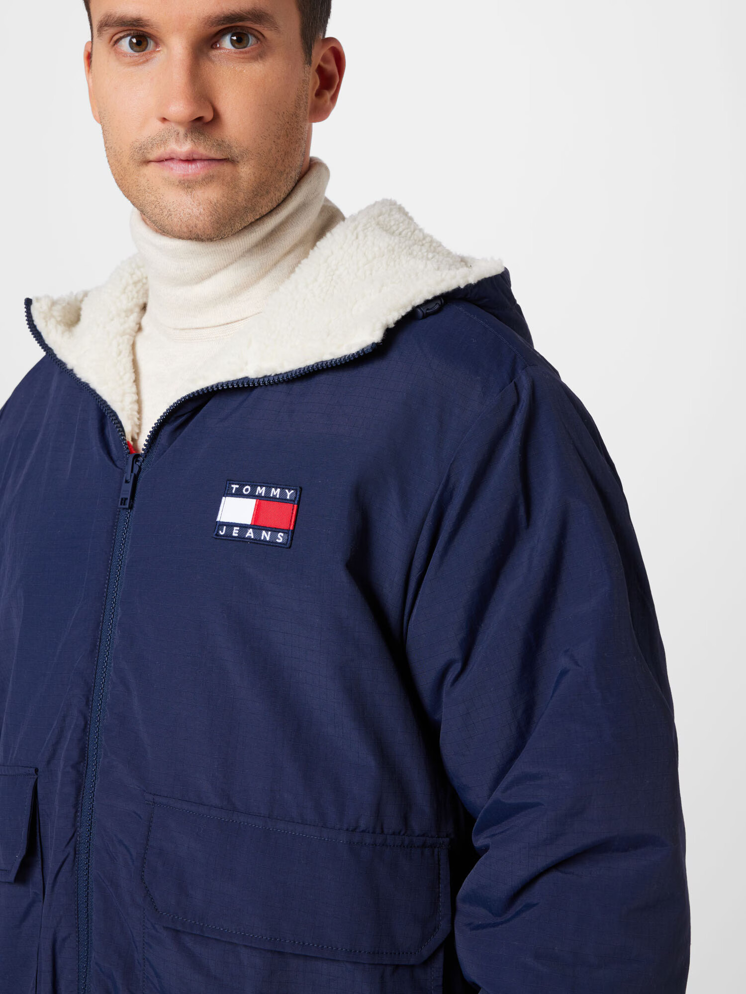 Tommy Jeans Prechodná bunda tmavomodrá / červená / biela - Pepit.sk