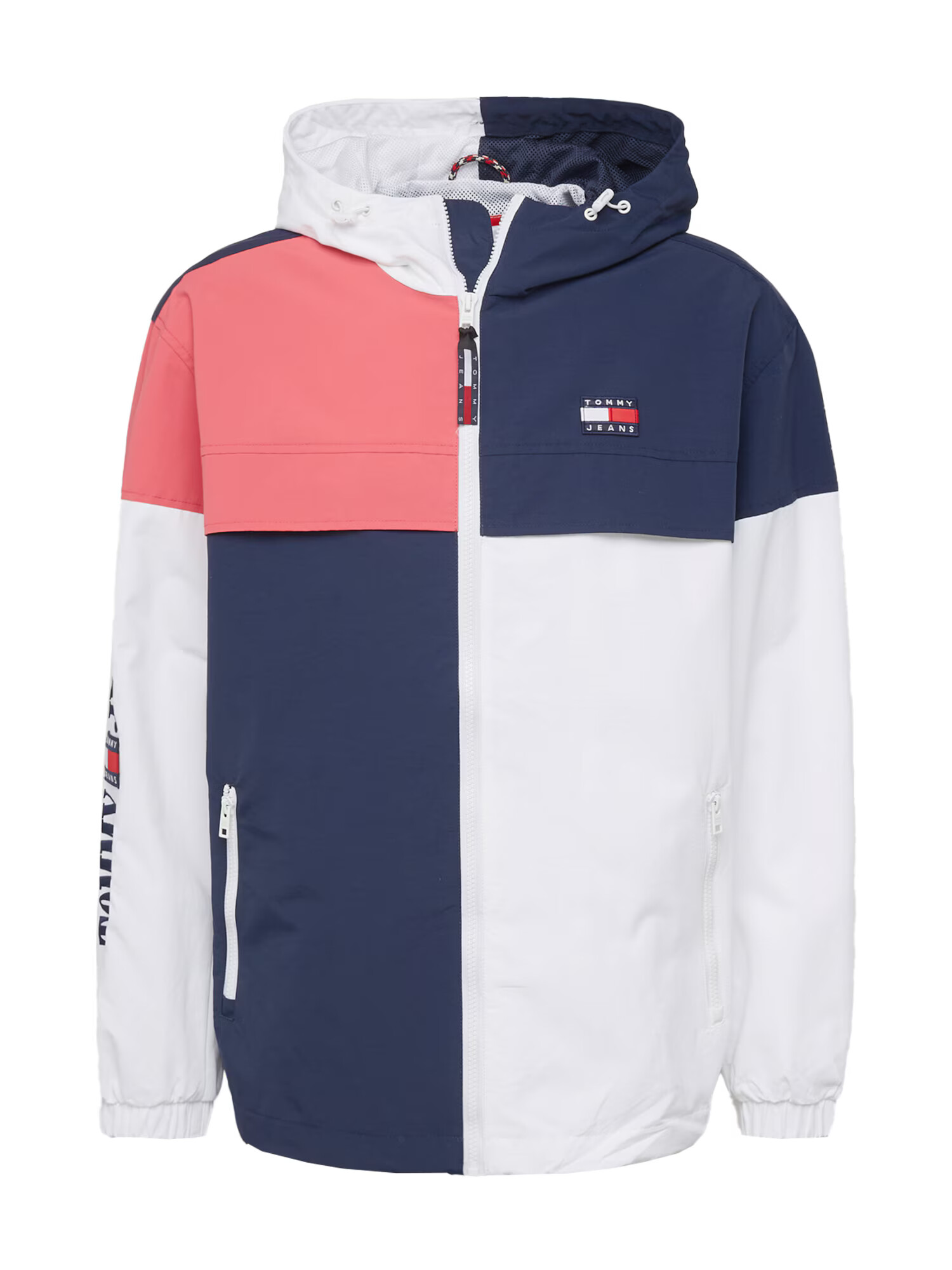 Tommy Jeans Prechodná bunda tmavomodrá / melónová / šedobiela - Pepit.sk