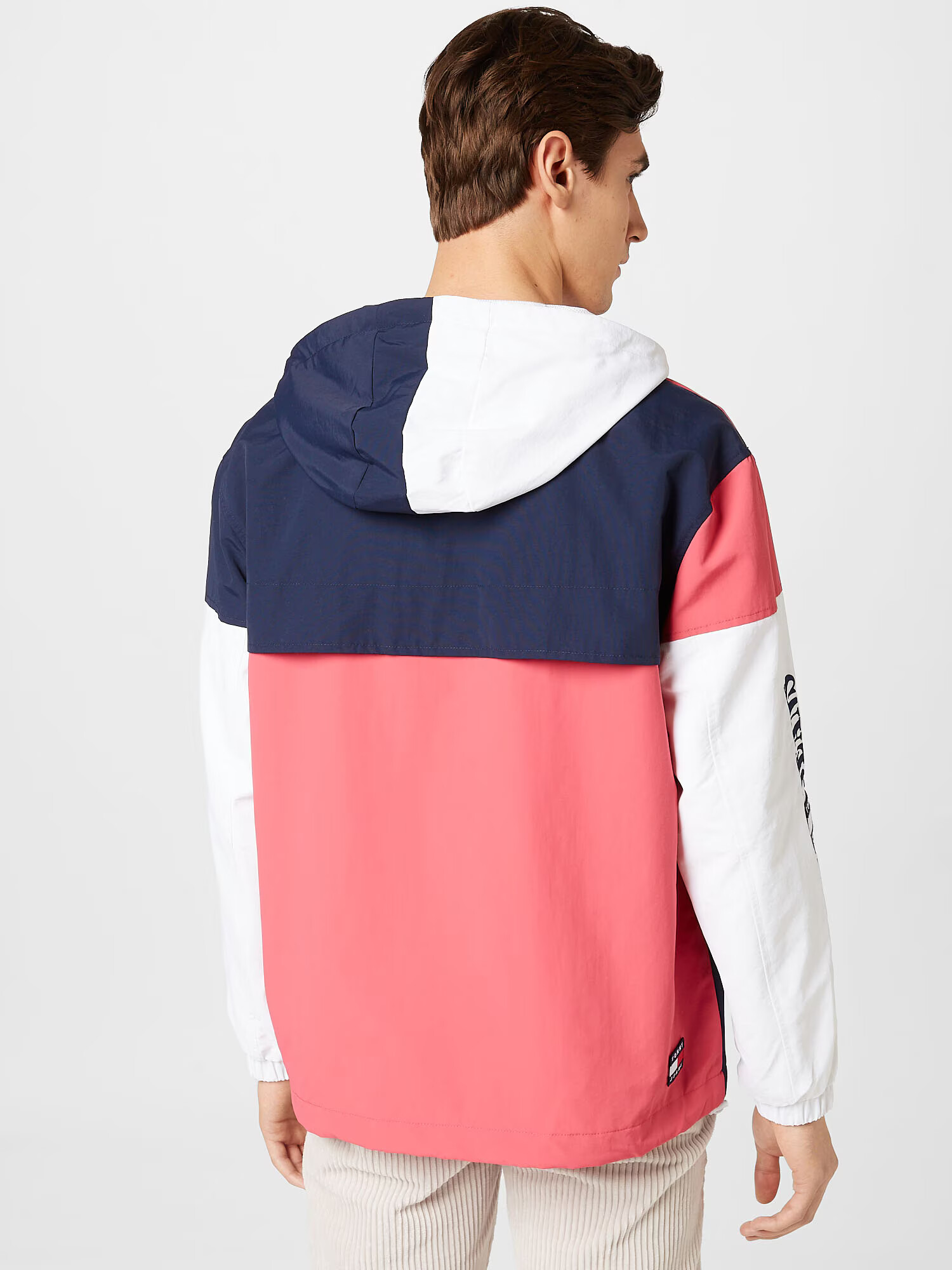 Tommy Jeans Prechodná bunda tmavomodrá / melónová / šedobiela - Pepit.sk