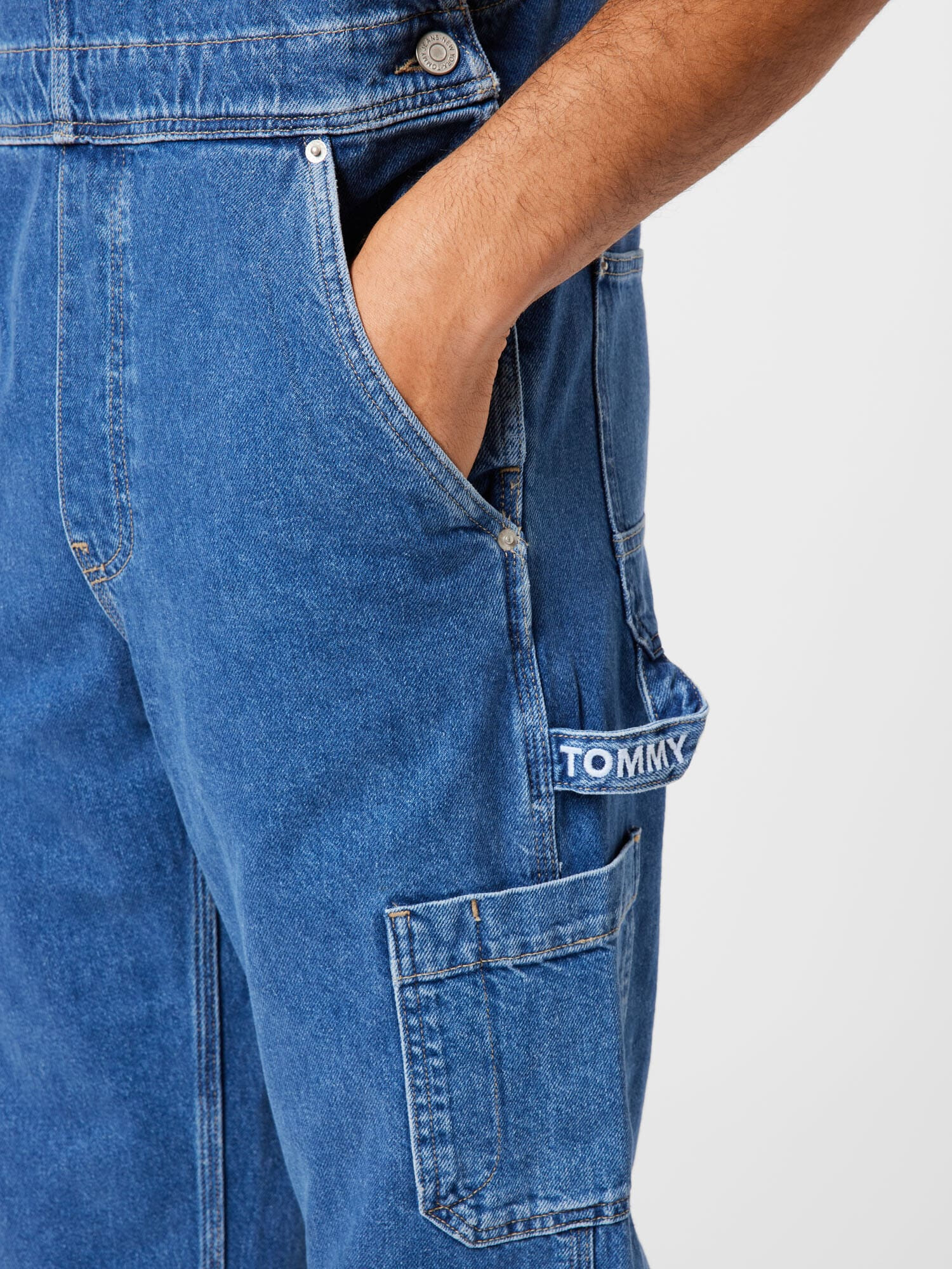 Tommy Jeans Rifle na traky modrá denim - Pepit.sk