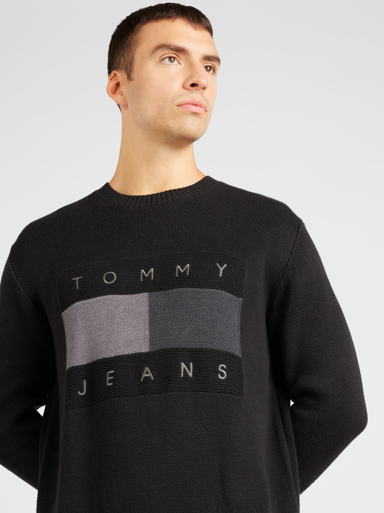 Tommy Jeans Sveter antracitová / tmavosivá / čierna / biela - Pepit.sk