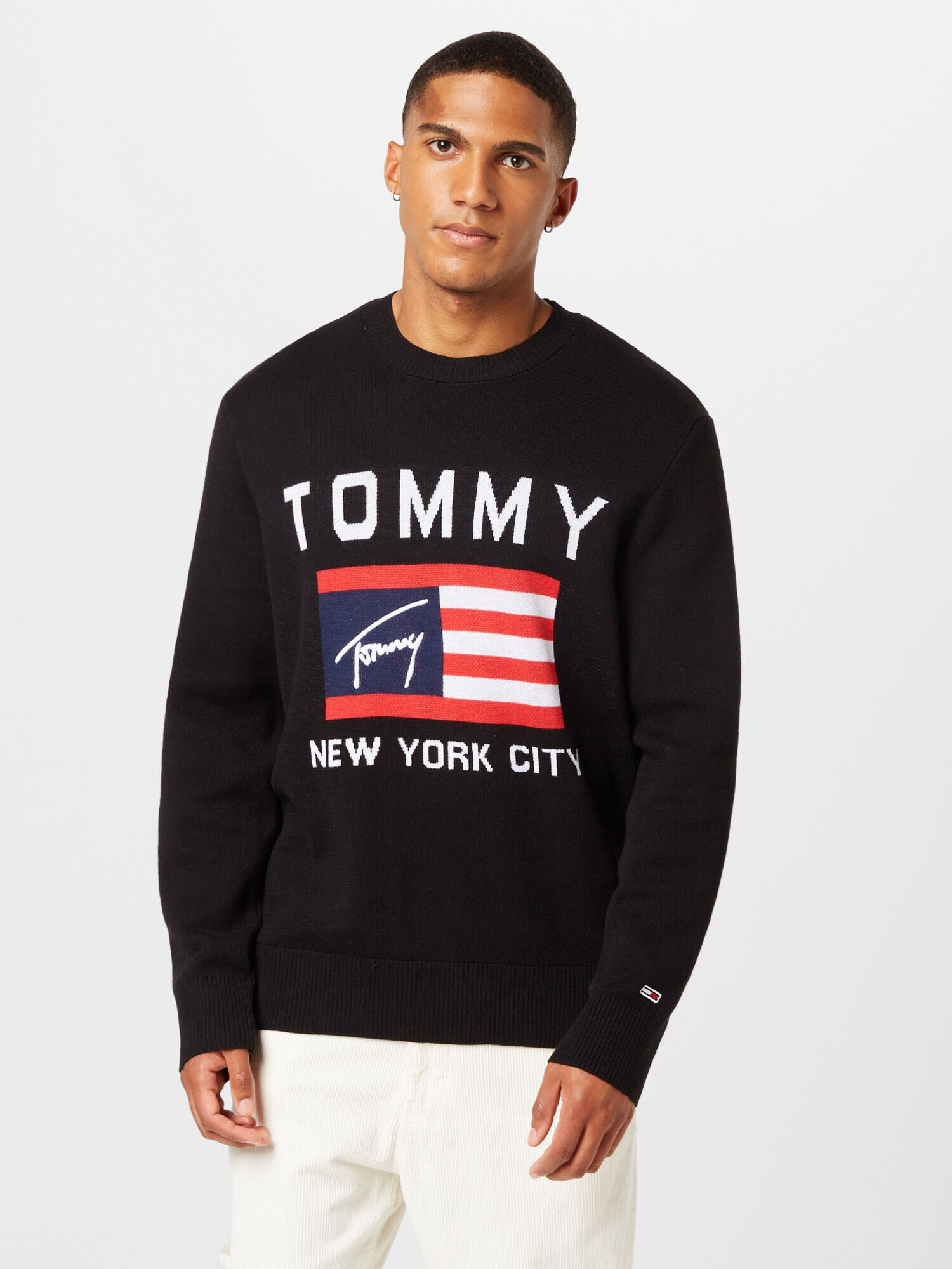 Tommy Jeans Sveter červená / čierna / biela - Pepit.sk