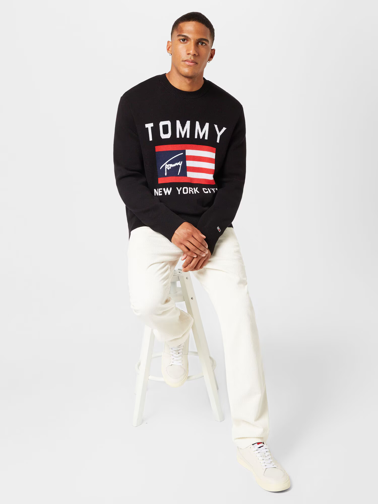 Tommy Jeans Sveter červená / čierna / biela - Pepit.sk