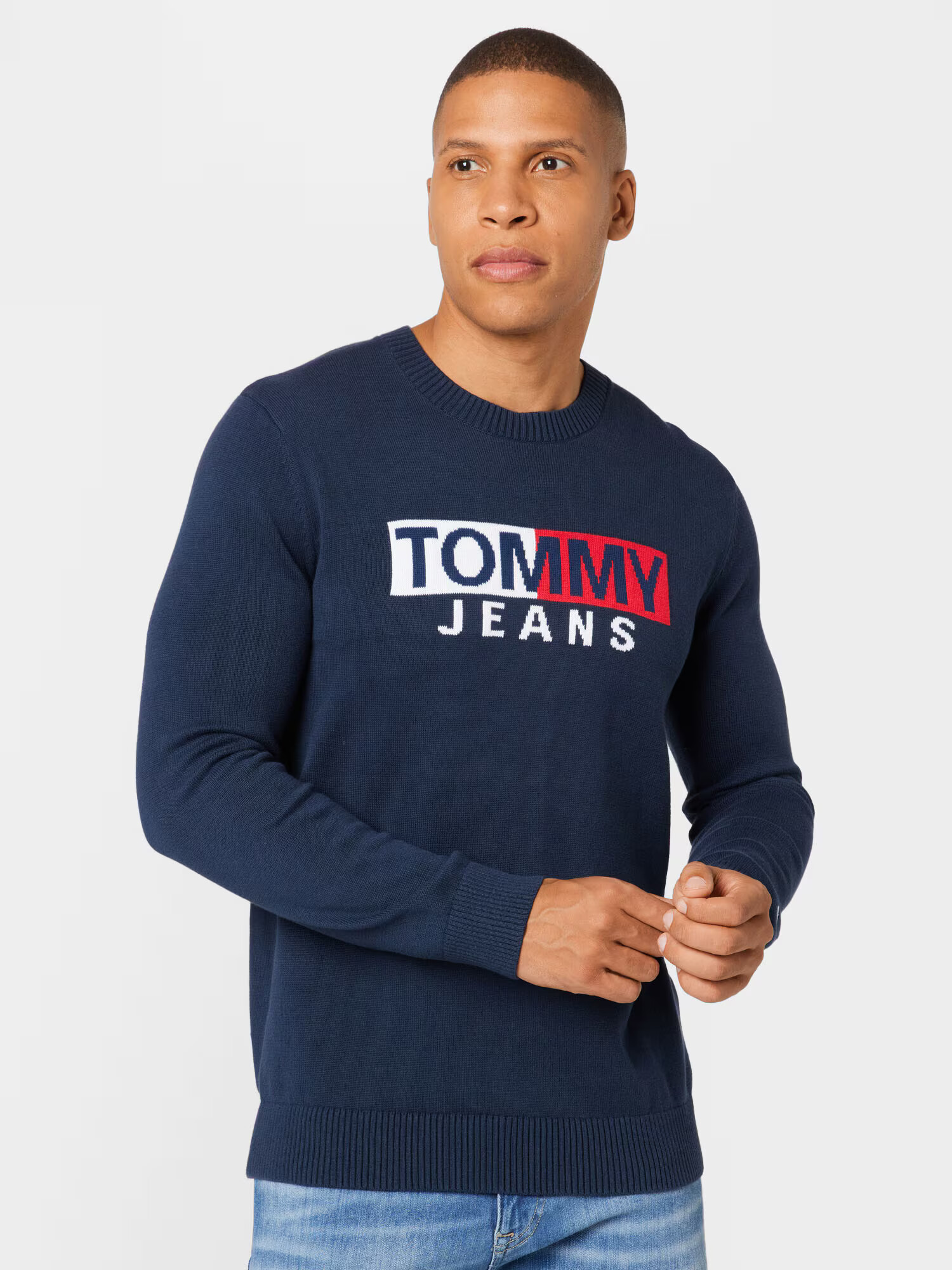 Tommy Jeans Sveter námornícka modrá / červená / biela - Pepit.sk