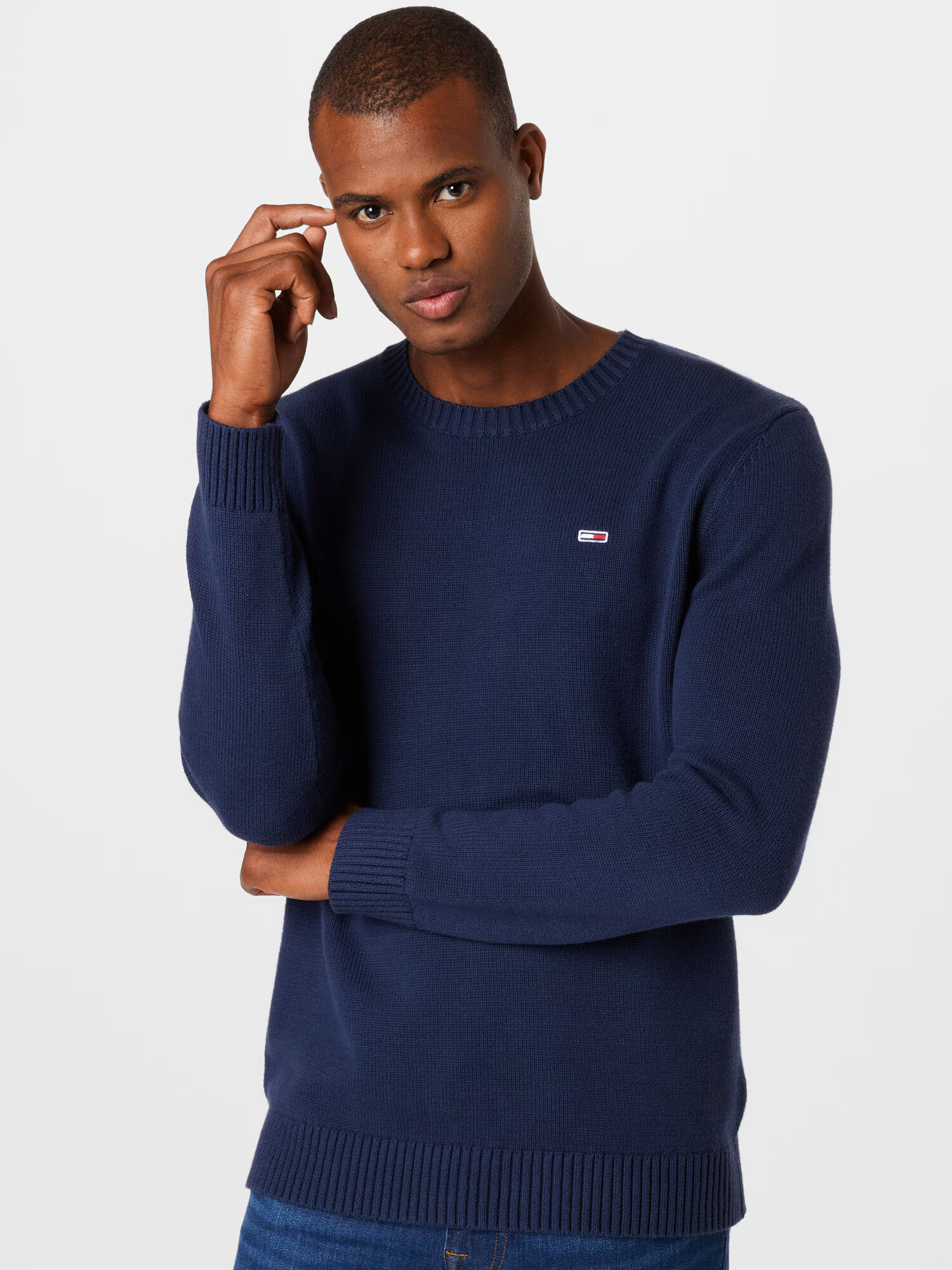 TOMMY HILFIGER Sveter 'Essential' námornícka modrá / ohnivo červená / biela - Pepit.sk