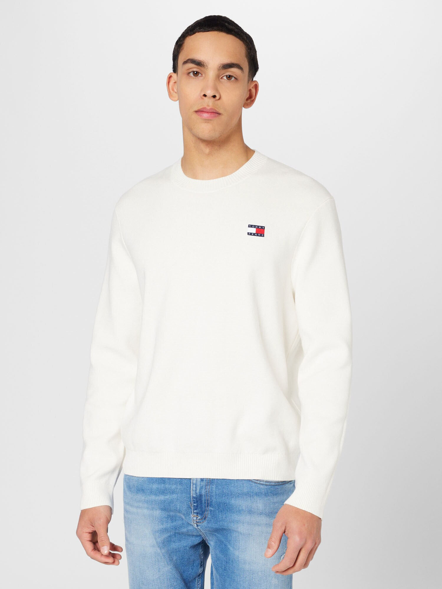 Tommy Jeans Sveter námornícka modrá / ohnivo červená / biela - Pepit.sk