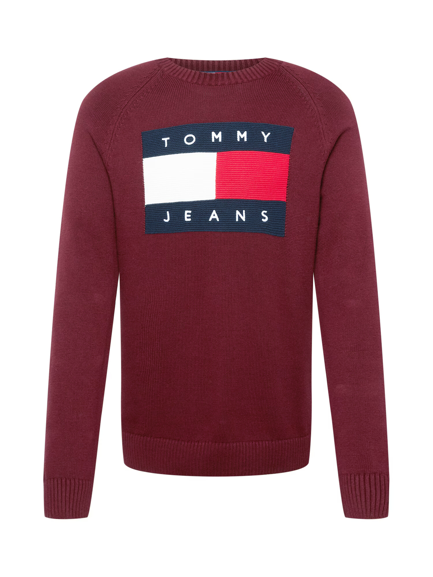 Tommy Jeans Sveter námornícka modrá / vínovo červená / svetločervená / biela - Pepit.sk