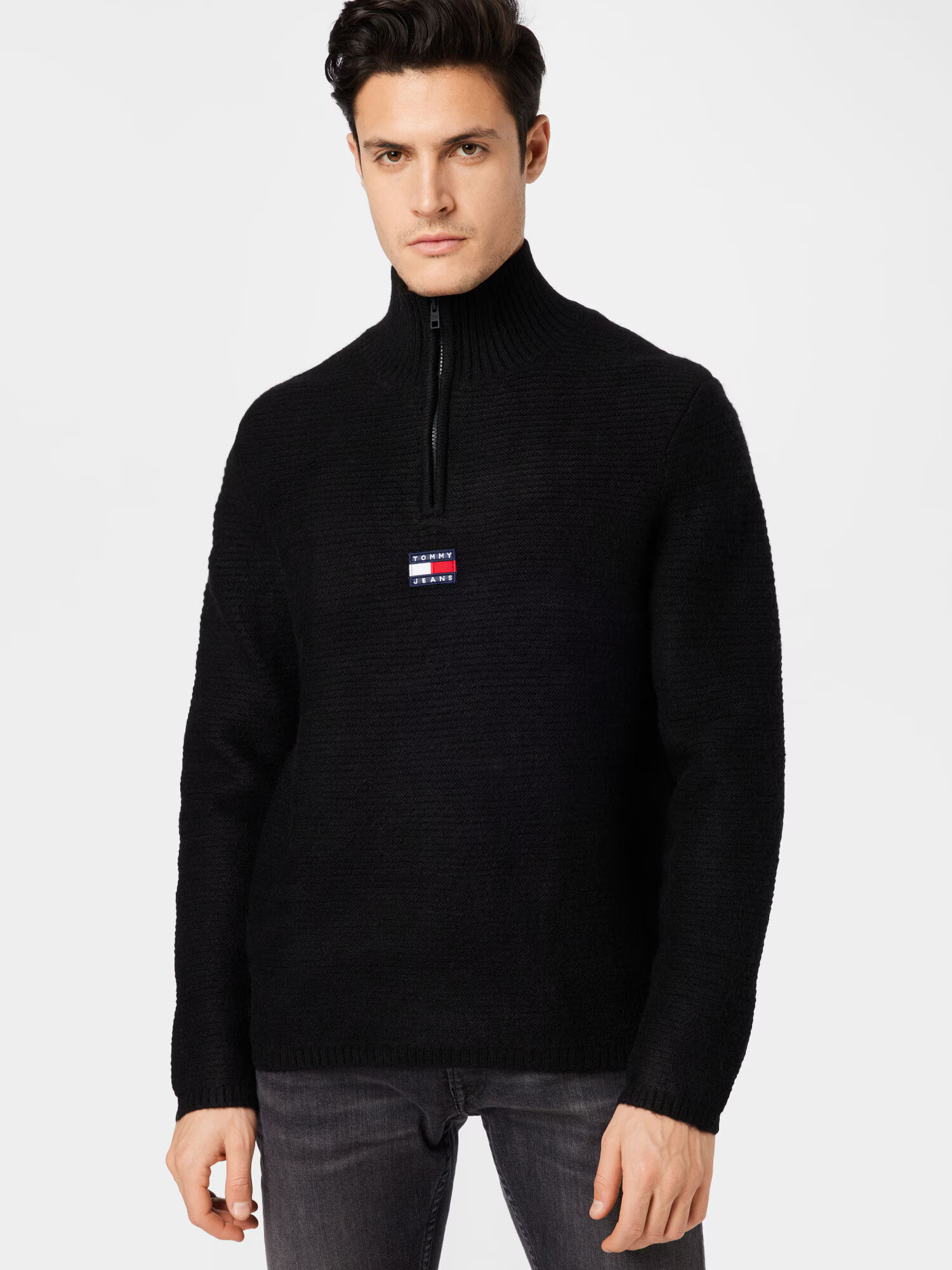 Tommy Jeans Sveter tmavomodrá / červená / čierna / biela - Pepit.sk