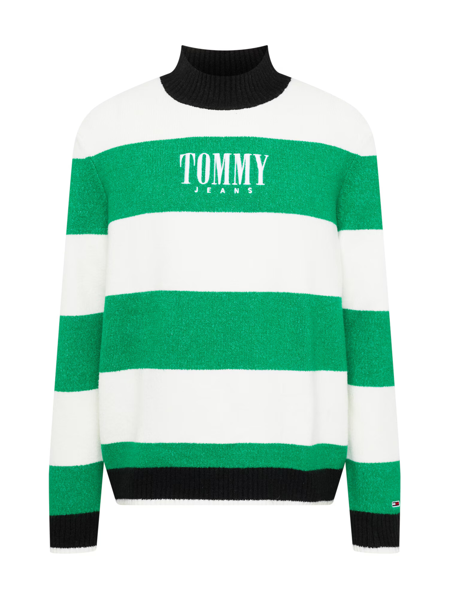 Tommy Jeans Sveter trávovo zelená / čierna / biela - Pepit.sk