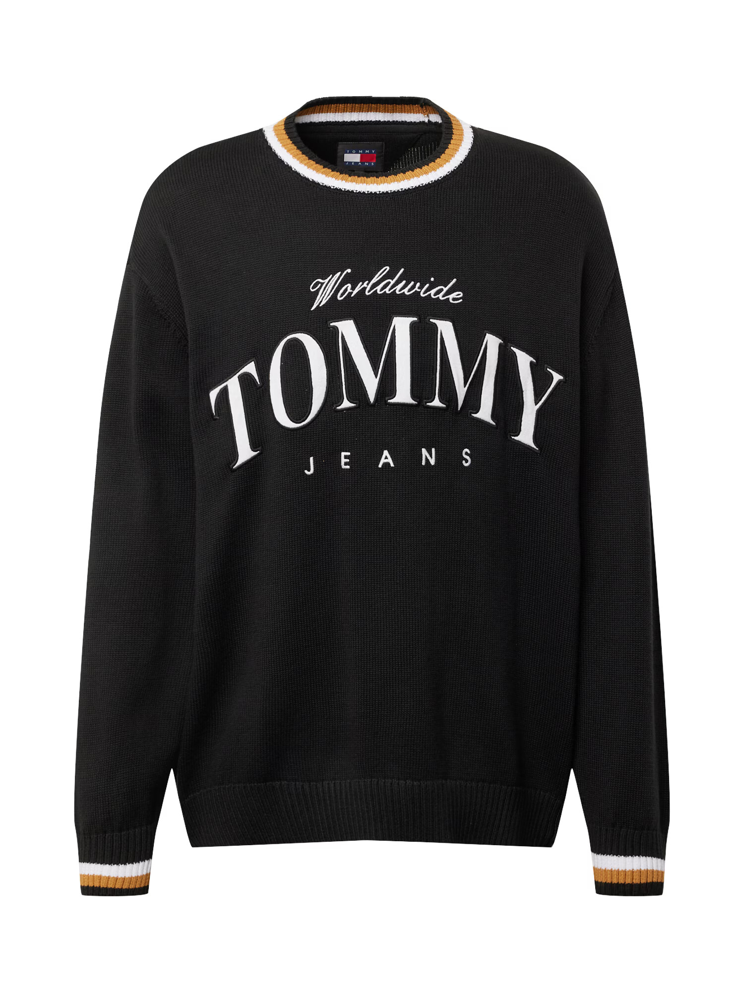 Tommy Jeans Sveter 'VARSITY' červená / čierna / biela - Pepit.sk