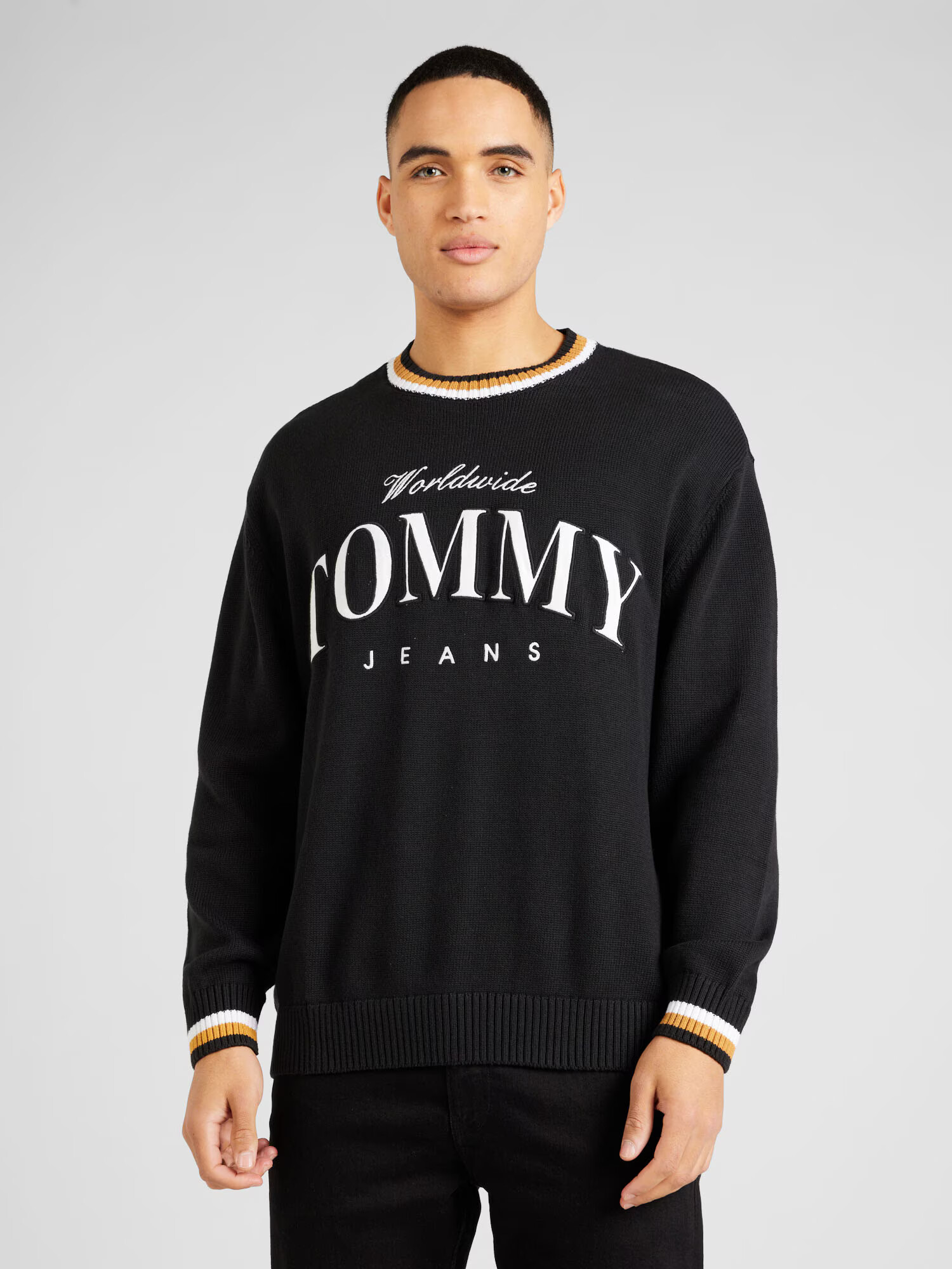 Tommy Jeans Sveter 'VARSITY' červená / čierna / biela - Pepit.sk