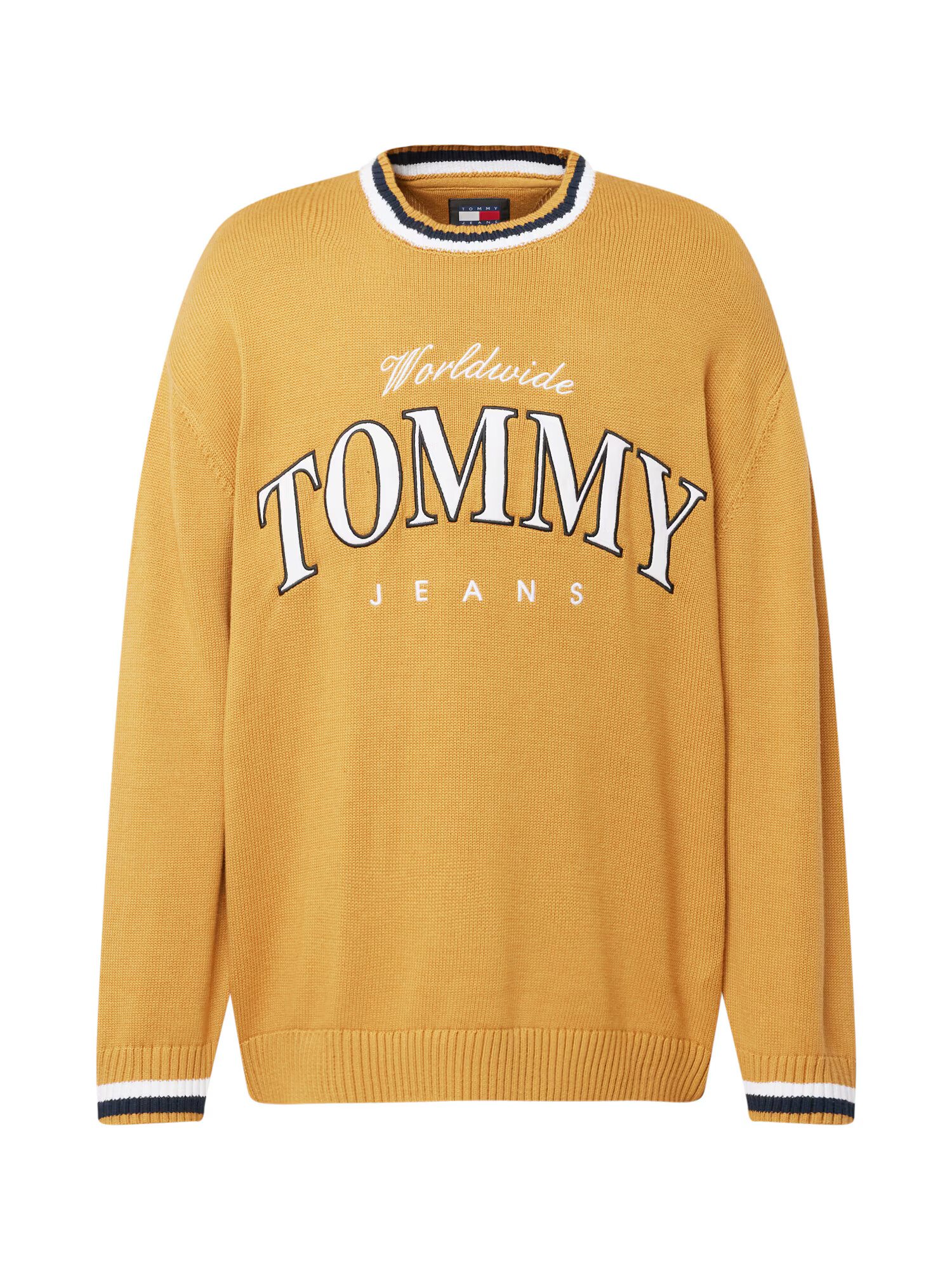 Tommy Jeans Sveter 'VARSITY' tmavomodrá / karí / biela - Pepit.sk