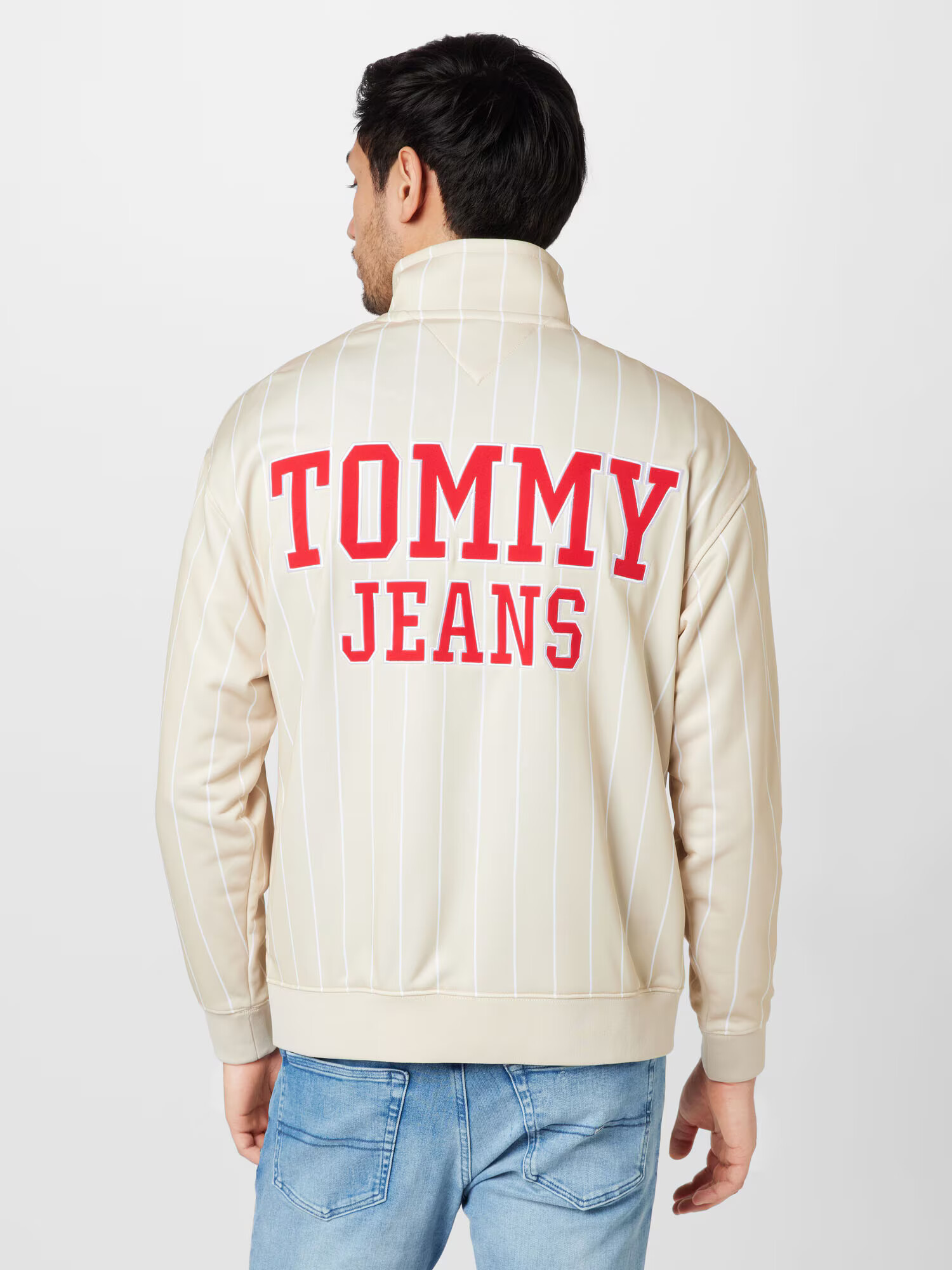 Tommy Jeans Tepláková bunda svetlobéžová / námornícka modrá / červená / biela - Pepit.sk