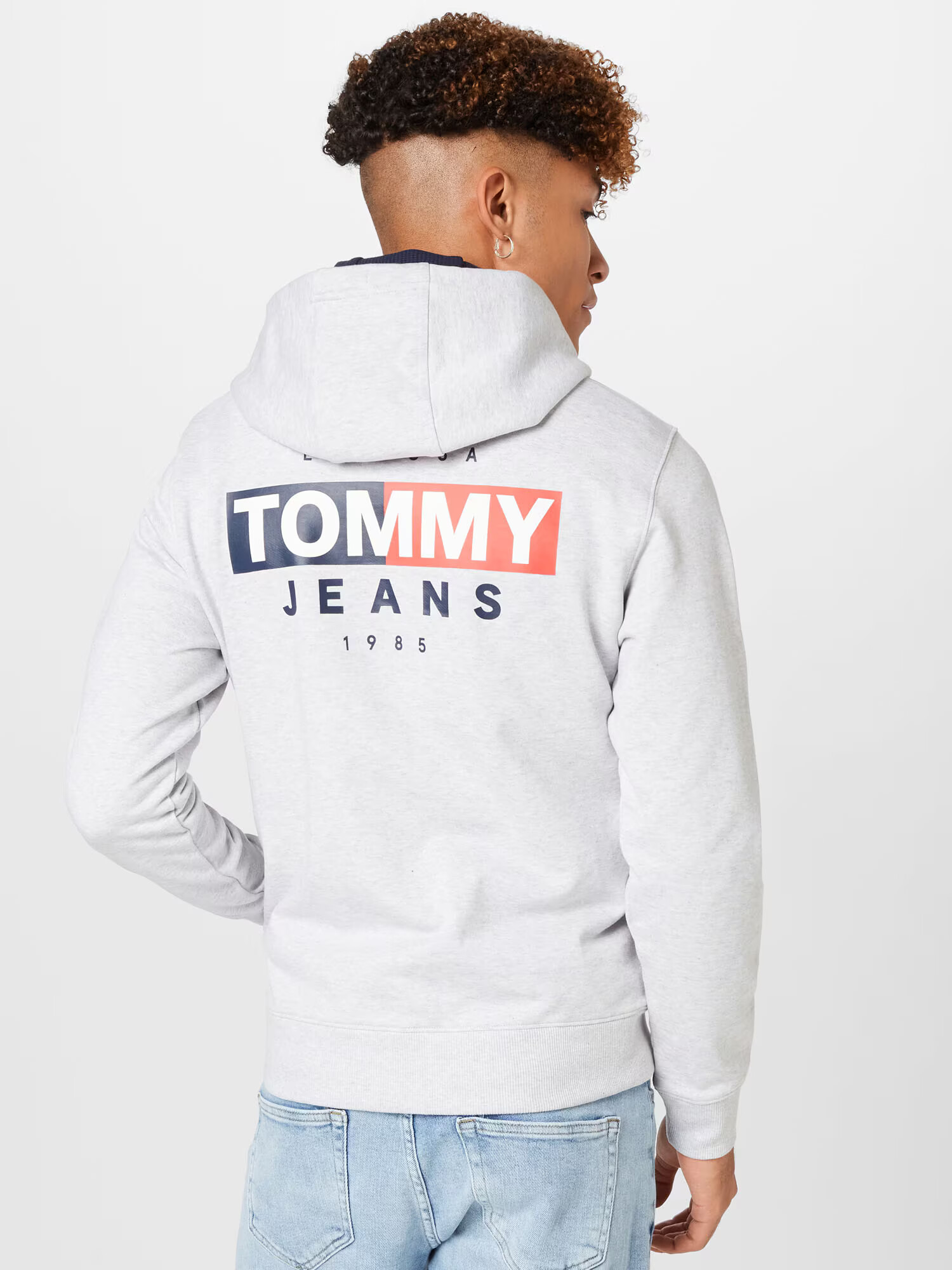 Tommy Jeans Tepláková bunda námornícka modrá / svetlosivá / červená / biela - Pepit.sk