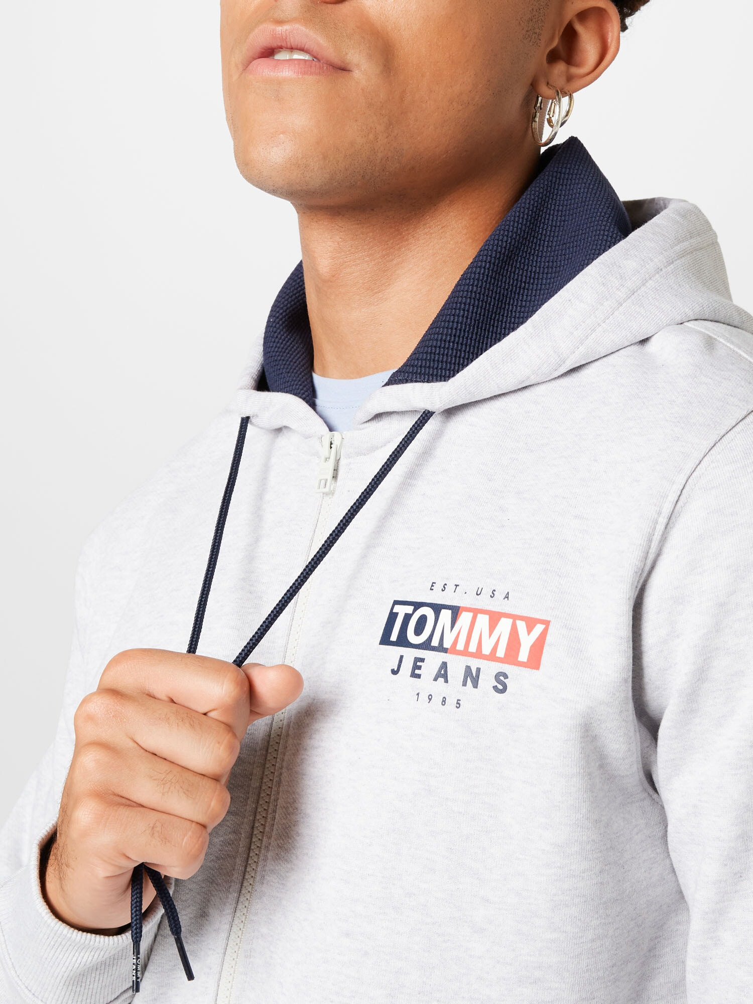 Tommy Jeans Tepláková bunda námornícka modrá / svetlosivá / červená / biela - Pepit.sk