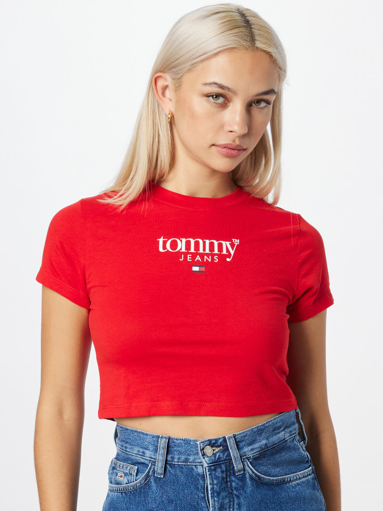 Tommy Jeans Tričko červená / biela - Pepit.sk