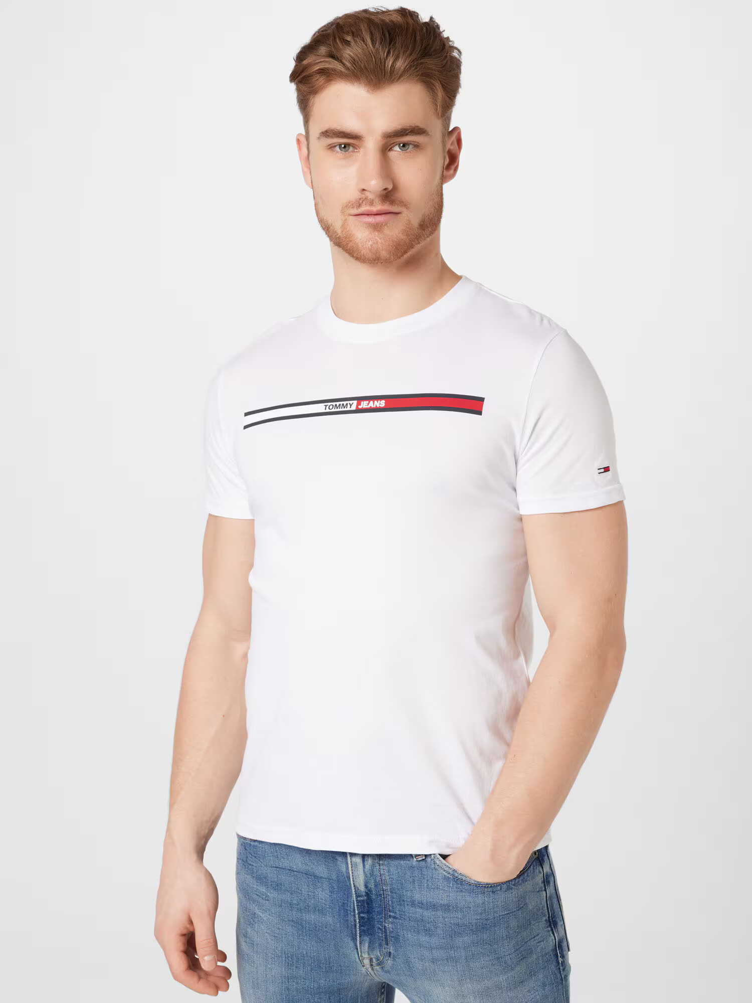 Tommy Jeans Tričko 'Essential' červená / čierna / biela - Pepit.sk