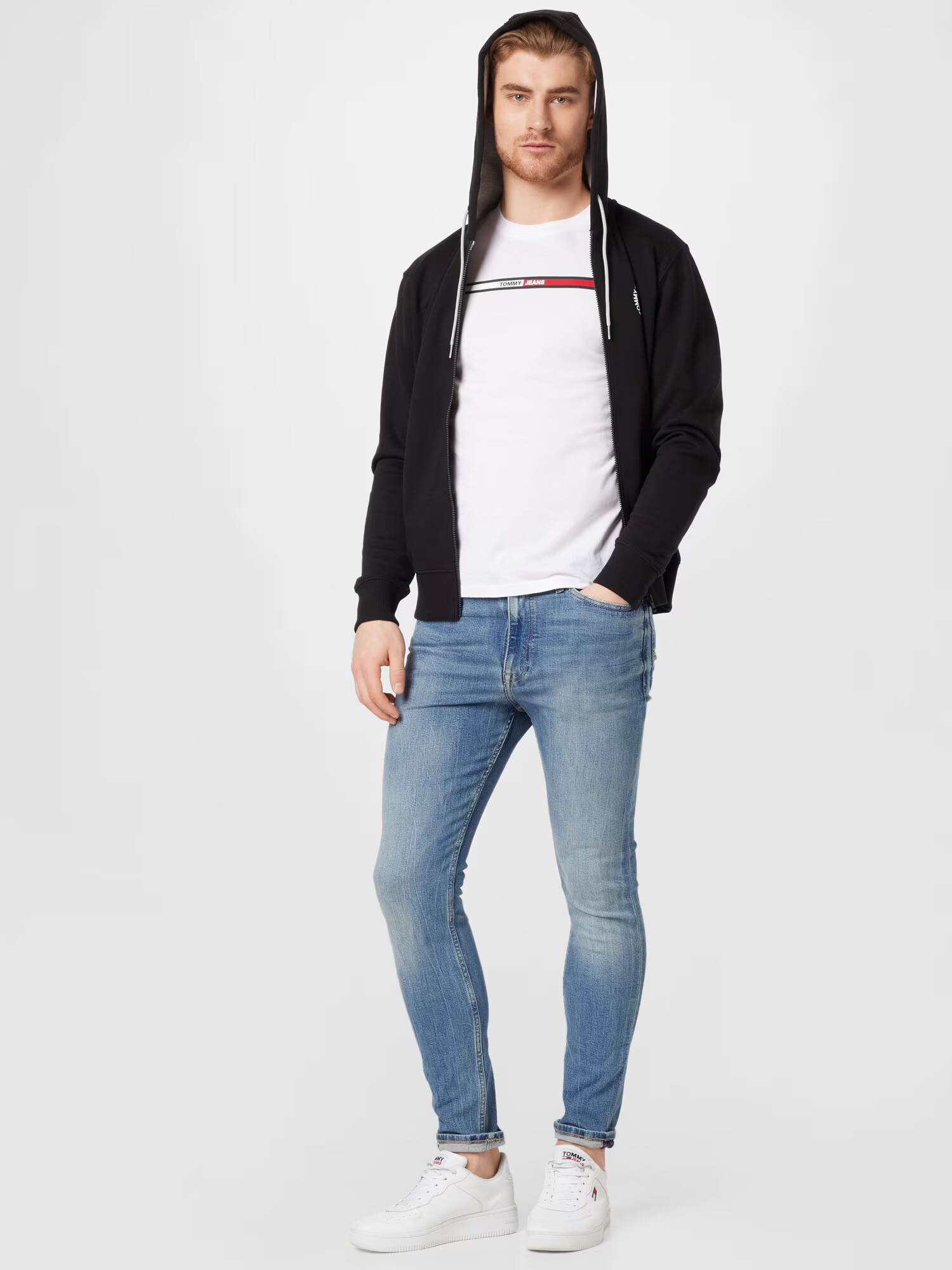 Tommy Jeans Tričko 'Essential' červená / čierna / biela - Pepit.sk