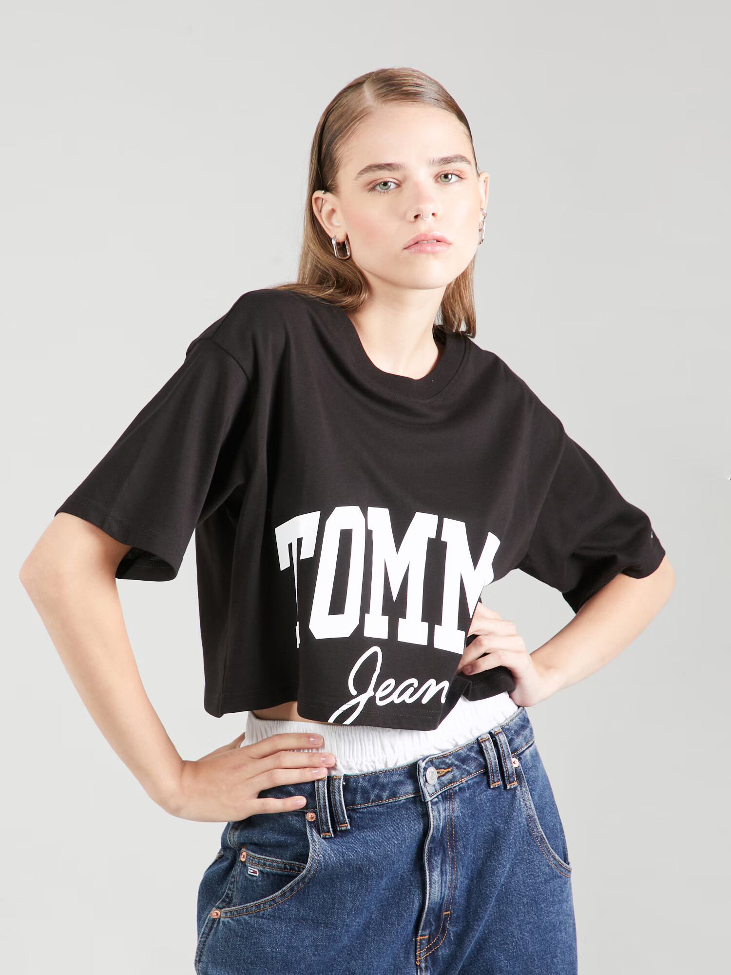 Tommy Jeans Tričko čierna / biela - Pepit.sk