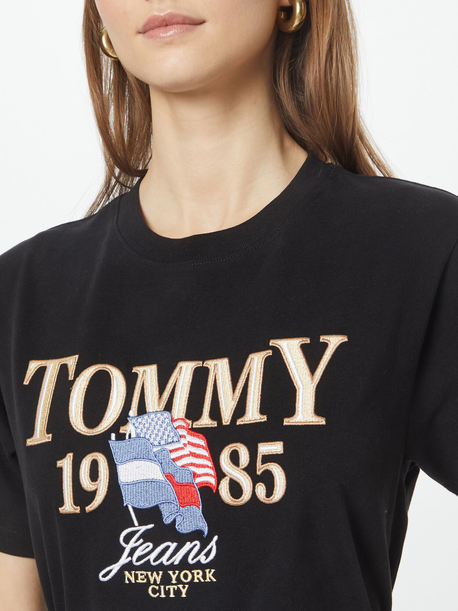 Tommy Jeans Tričko dymovo modrá / zlatá / červená / čierna - Pepit.sk