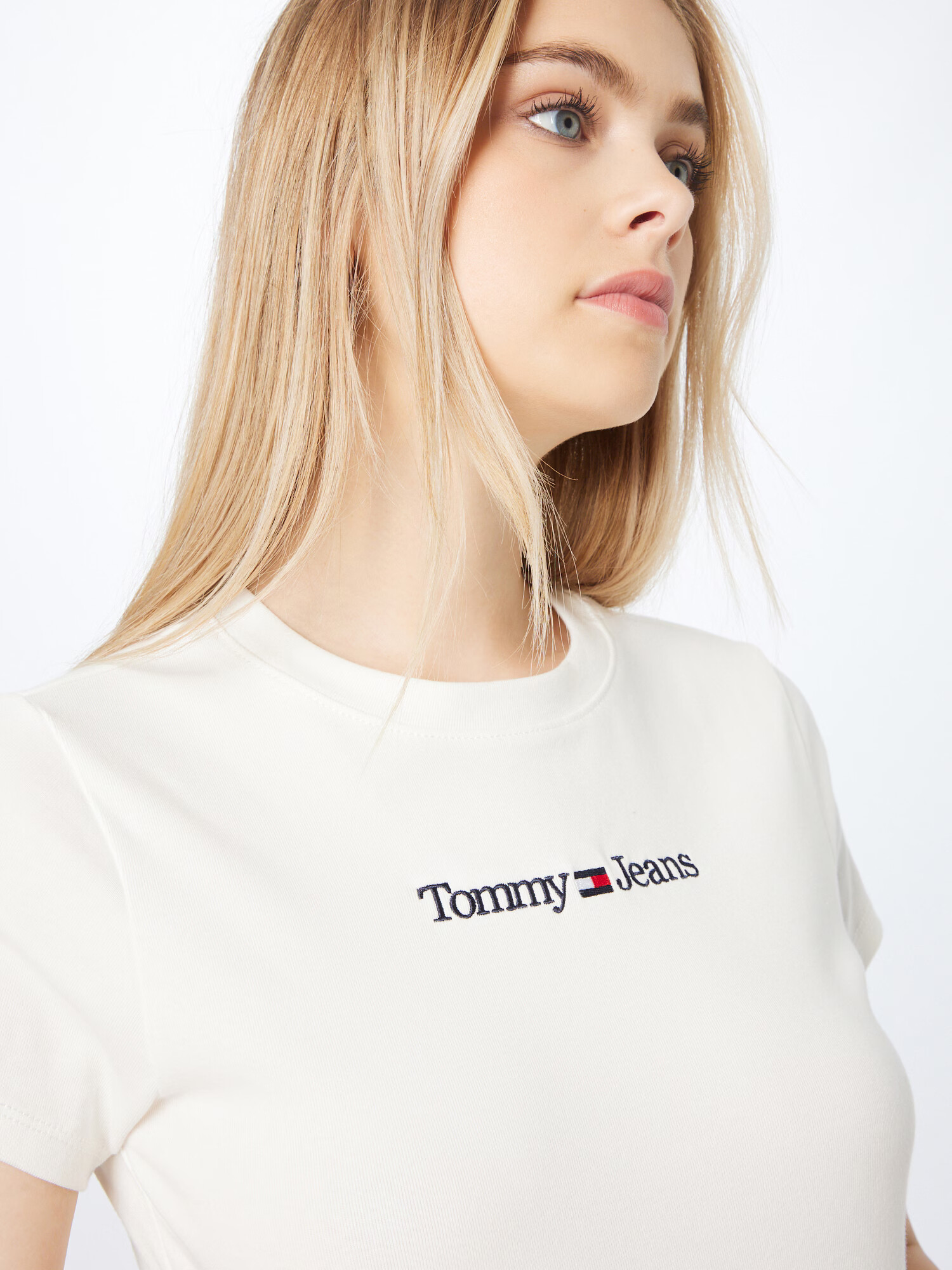 Tommy Jeans Tričko krémová / námornícka modrá / červená - Pepit.sk