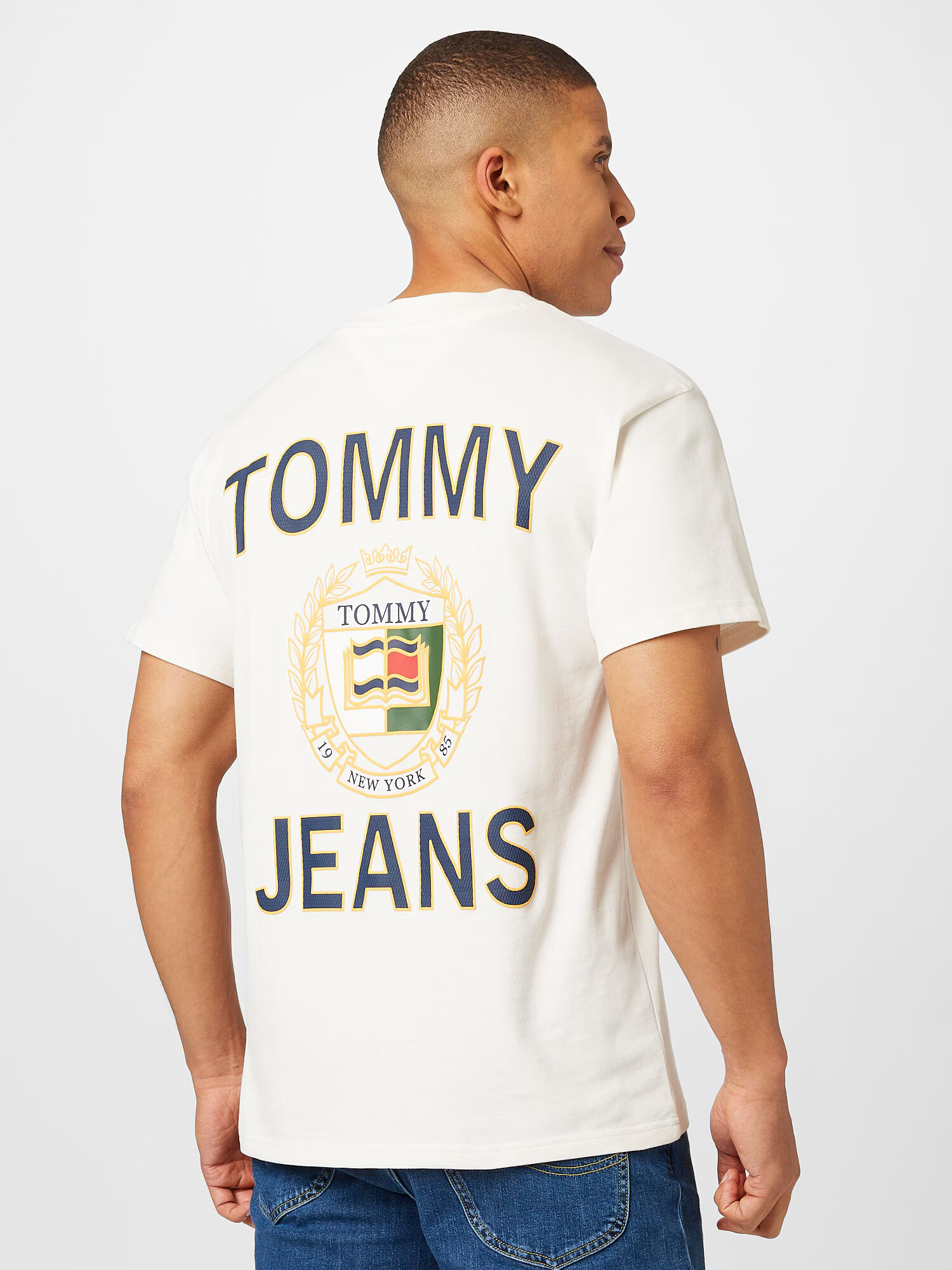 Tommy Jeans Tričko 'Luxe' námornícka modrá / žltá / tmavozelená / biela - Pepit.sk