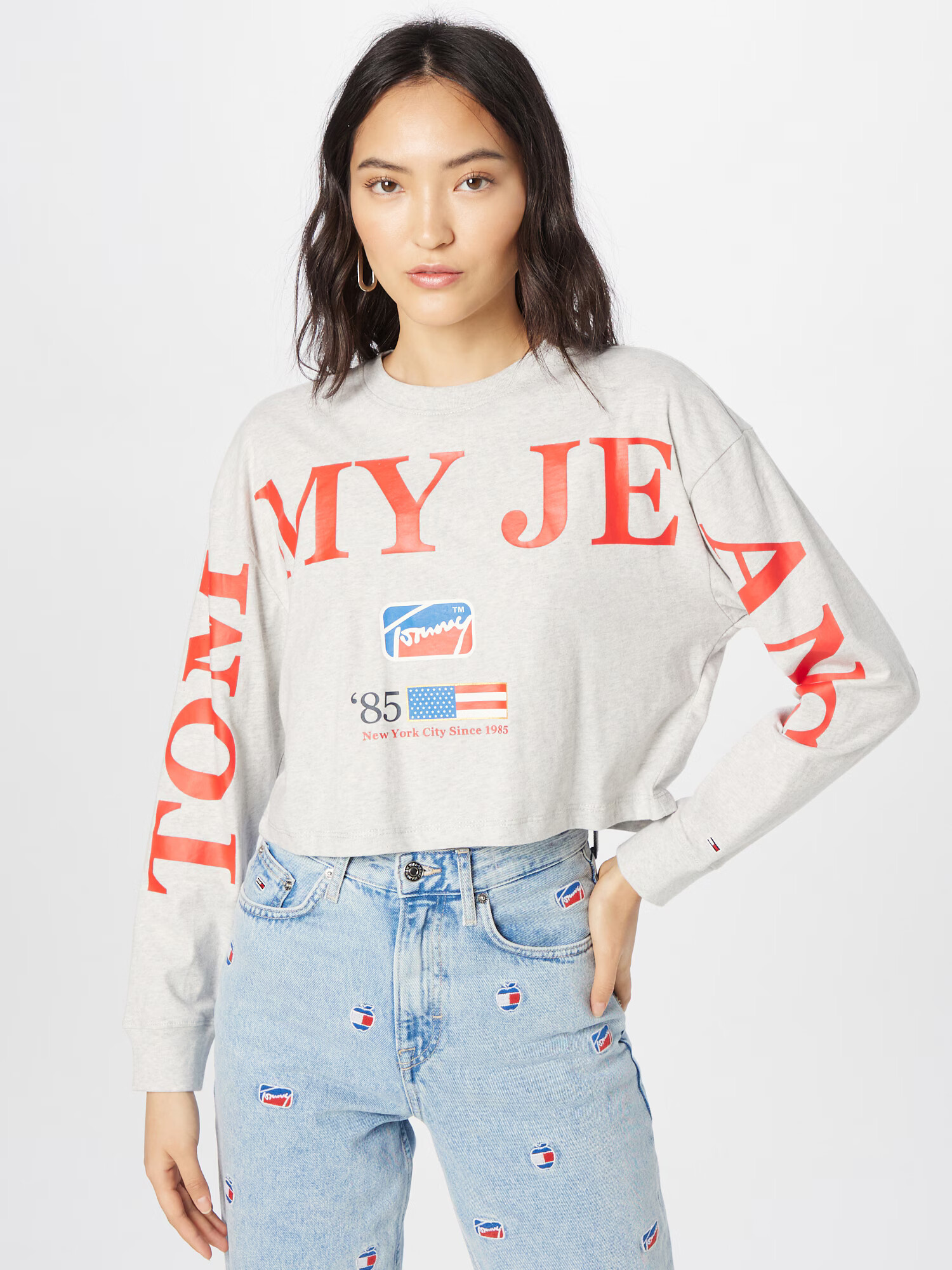 Tommy Jeans Tričko modrá / svetlosivá / svetločervená / biela - Pepit.sk