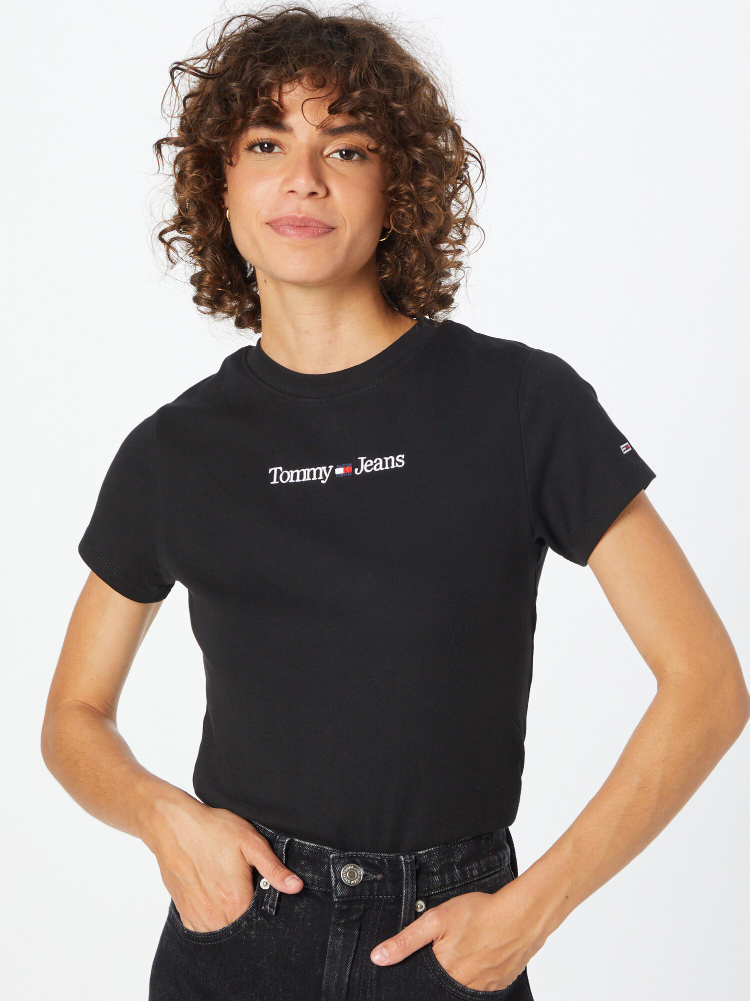 Tommy Jeans Tričko 'Baby' námornícka modrá / červená / čierna / biela - Pepit.sk