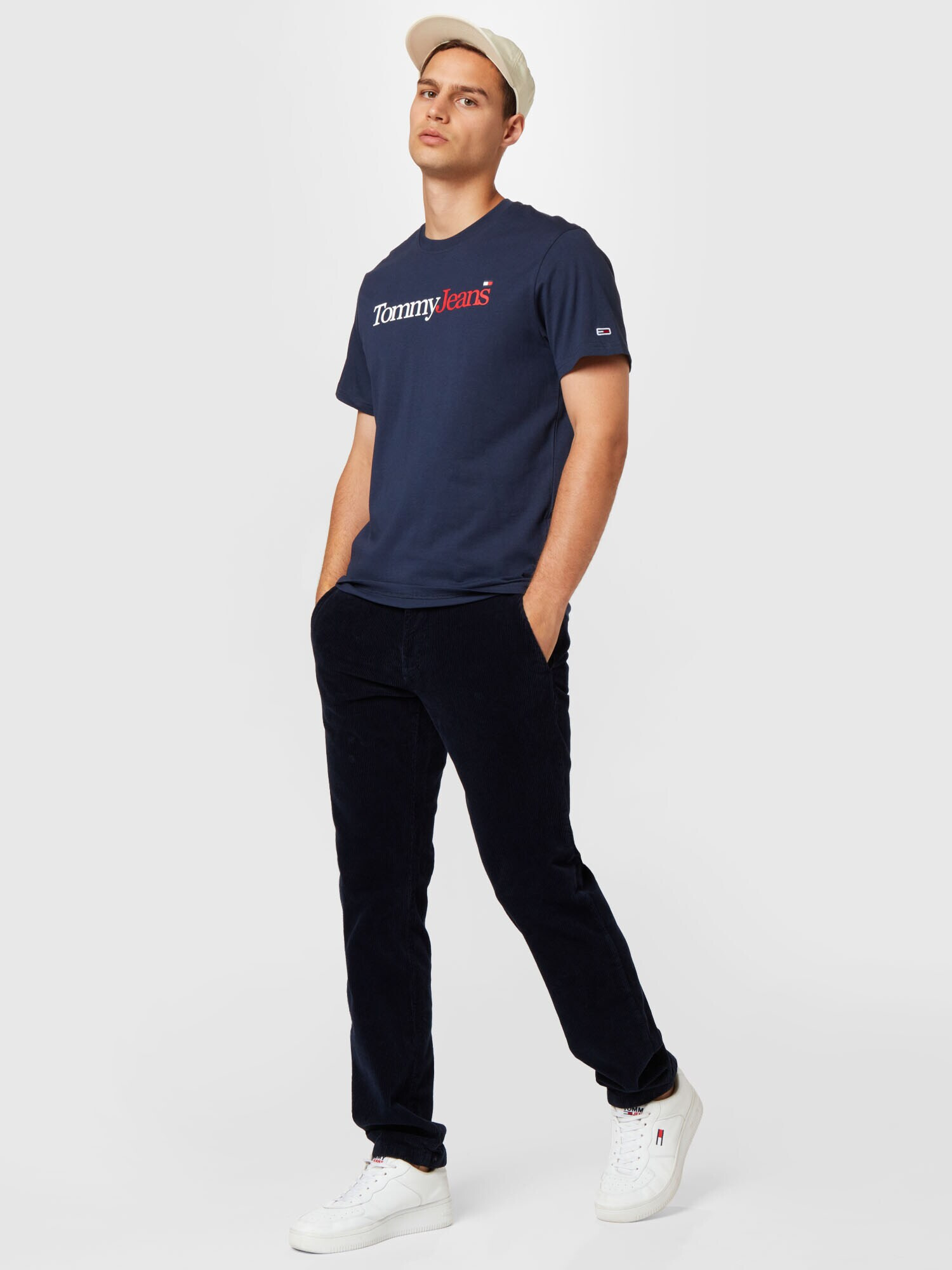 Tommy Jeans Tričko námornícka modrá / grenadínová / biela - Pepit.sk