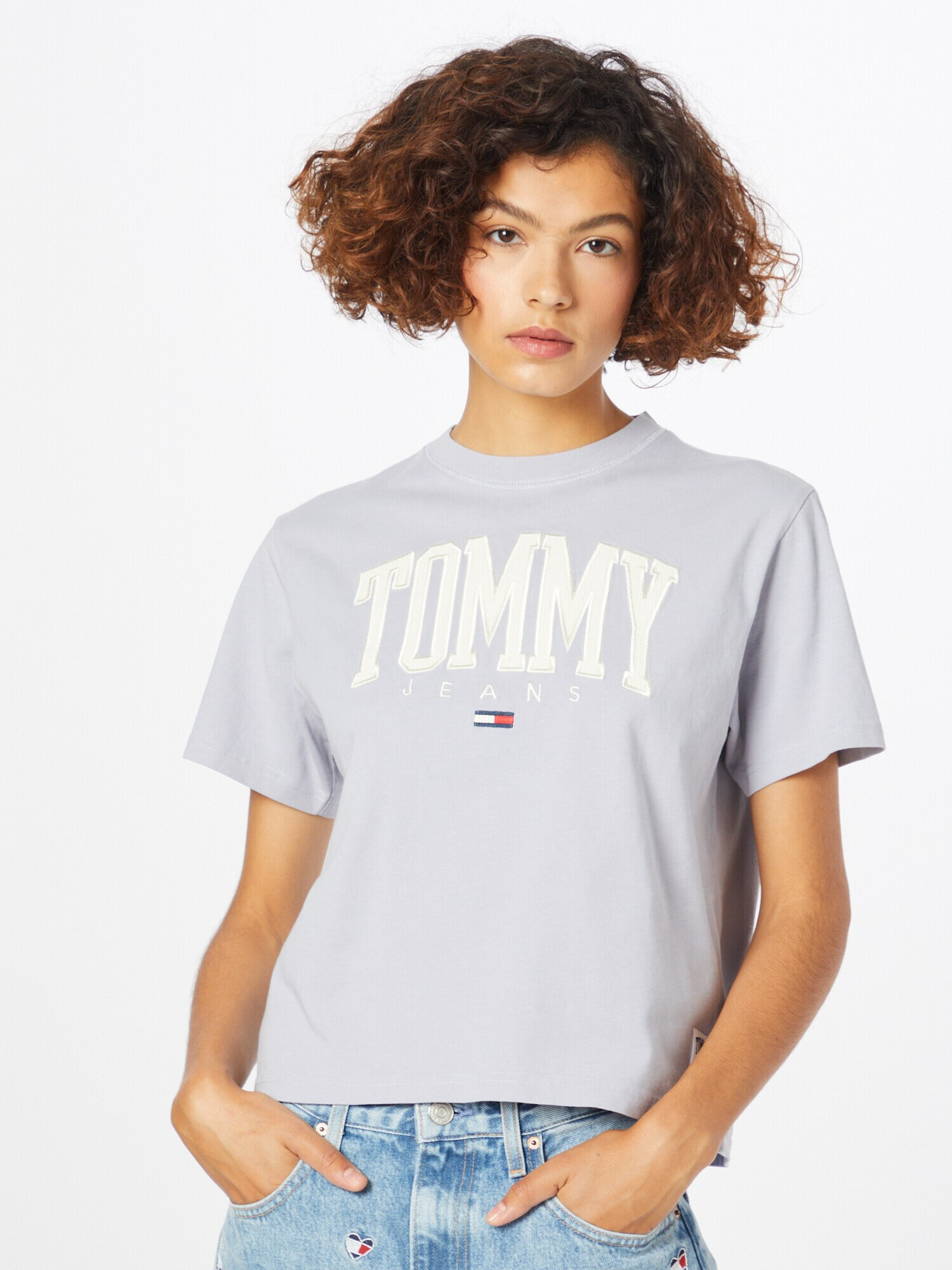 Tommy Jeans Tričko námornícka modrá / levanduľová / červená / biela - Pepit.sk