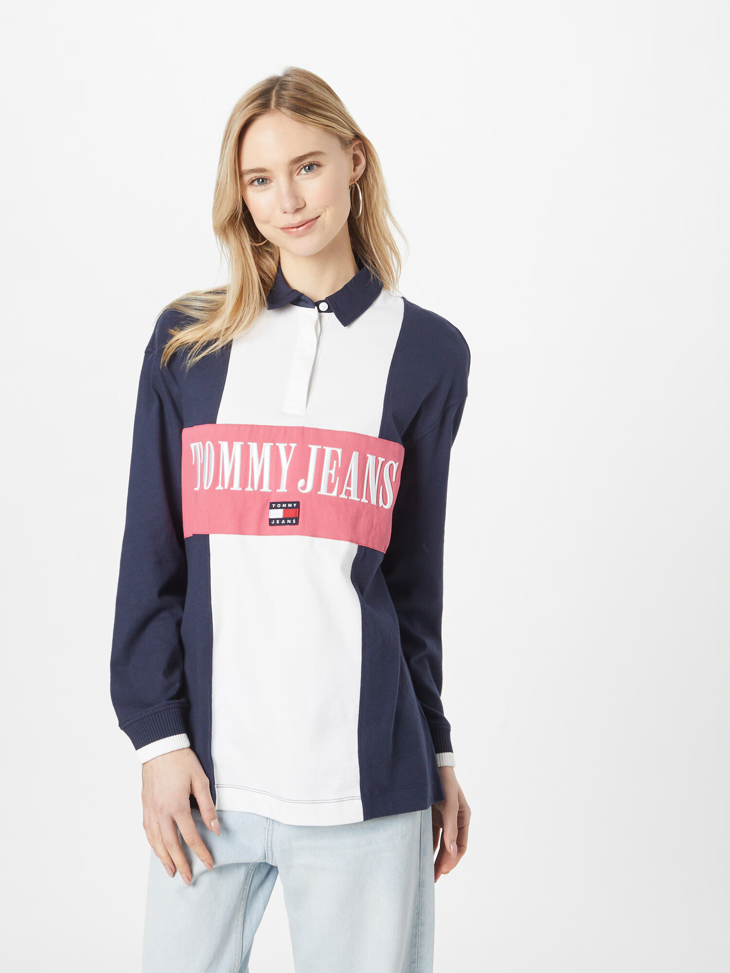 Tommy Jeans Tričko námornícka modrá / červená / melónová / biela - Pepit.sk