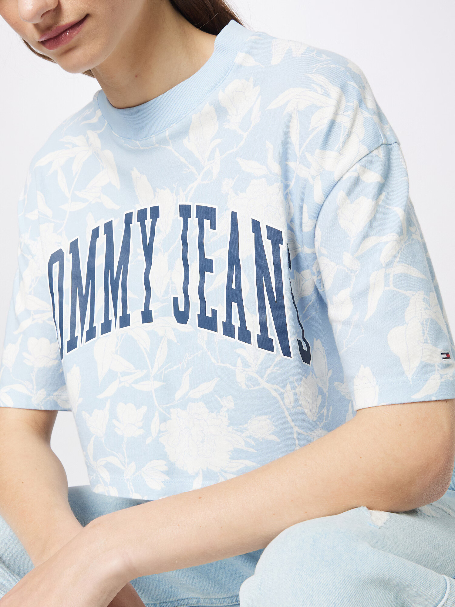 Tommy Jeans Tričko námornícka modrá / svetlomodrá / biela - Pepit.sk