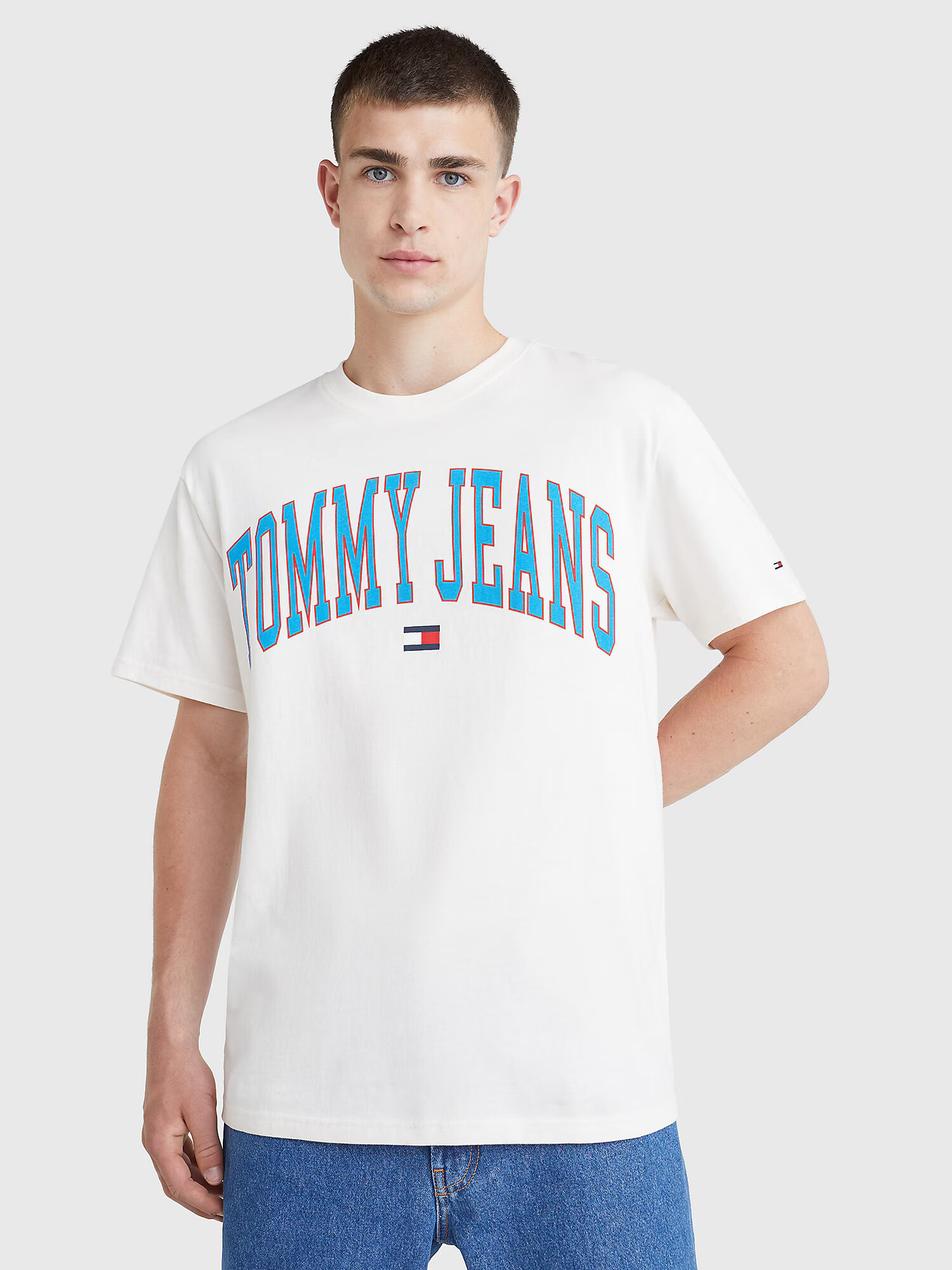 Tommy Jeans Tričko námornícka modrá / svetlomodrá / červená / biela - Pepit.sk