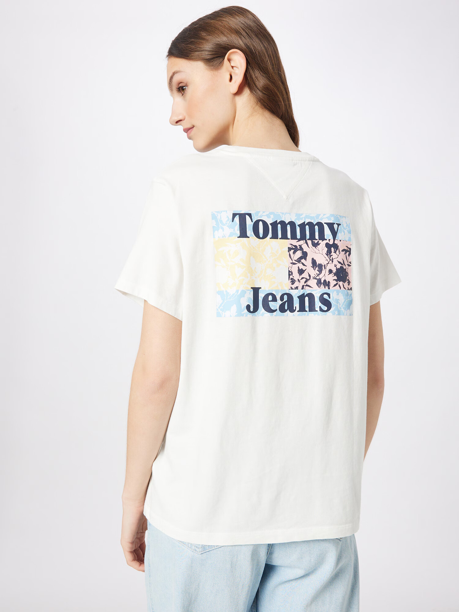 Tommy Jeans Tričko námornícka modrá / svetlomodrá / pastelovo ružová / biela - Pepit.sk