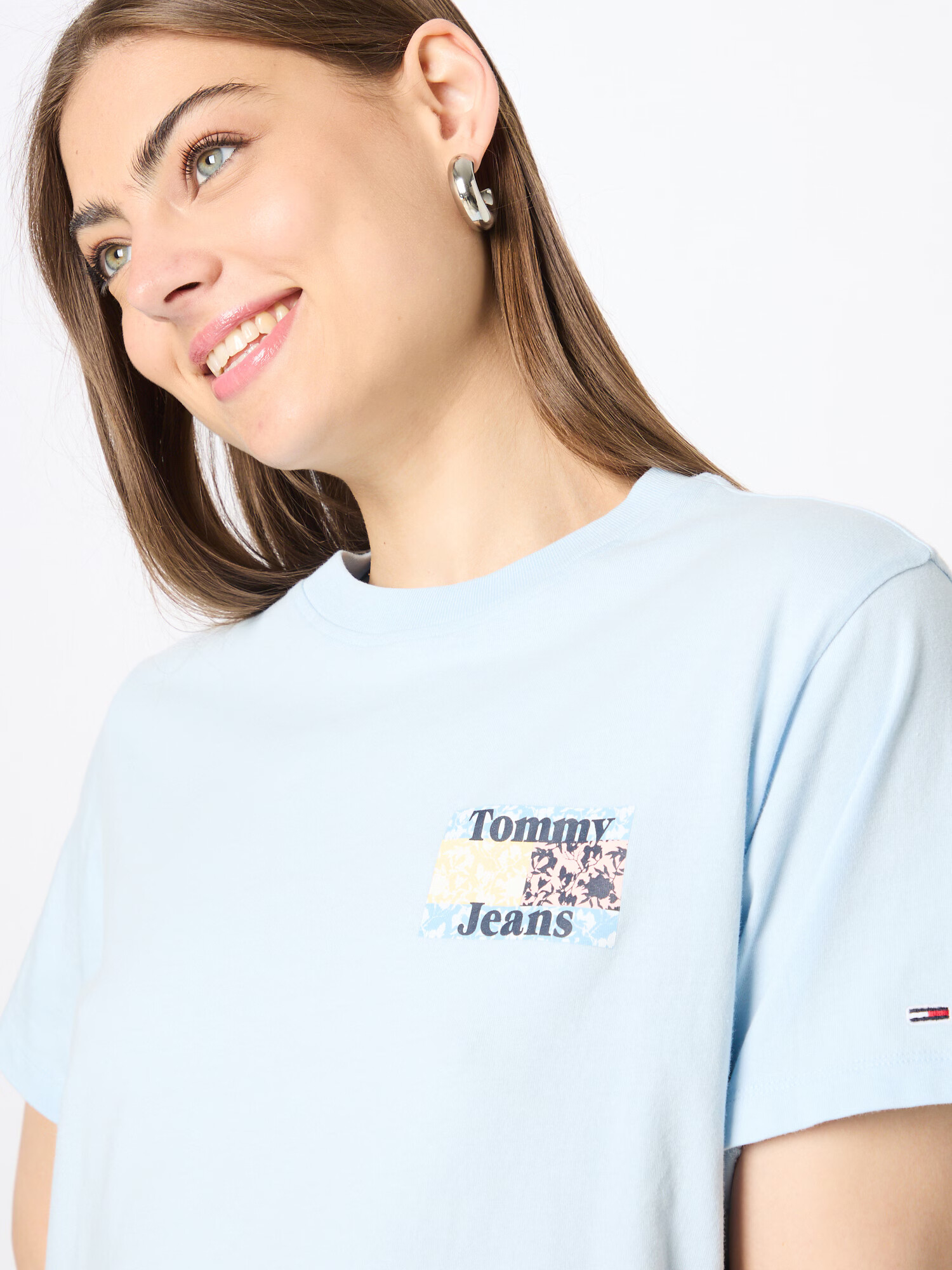 Tommy Jeans Tričko námornícka modrá / svetlomodrá / pastelovo žltá / ružová - Pepit.sk