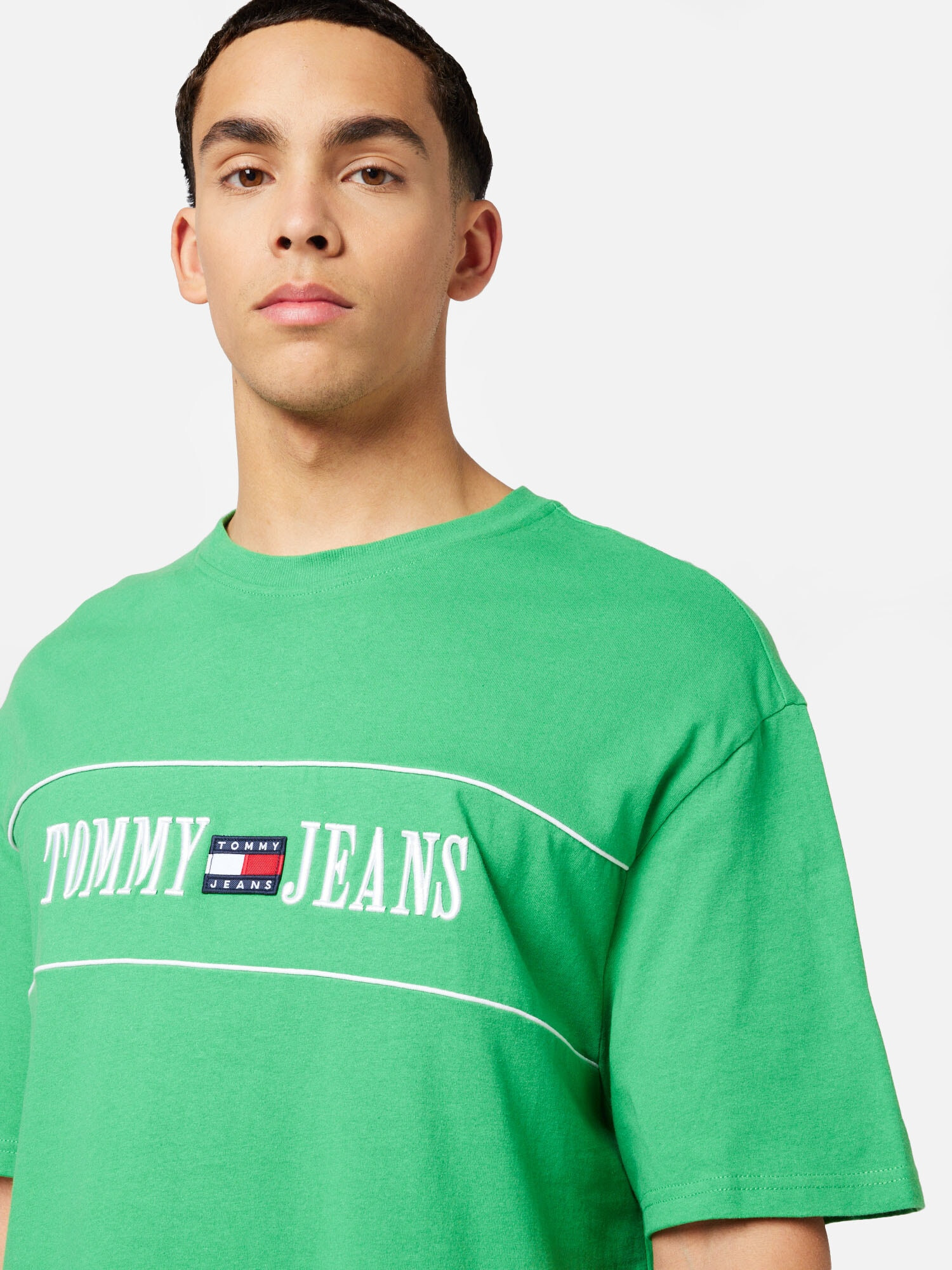 Tommy Jeans Tričko námornícka modrá / svetlozelená / červená / biela - Pepit.sk