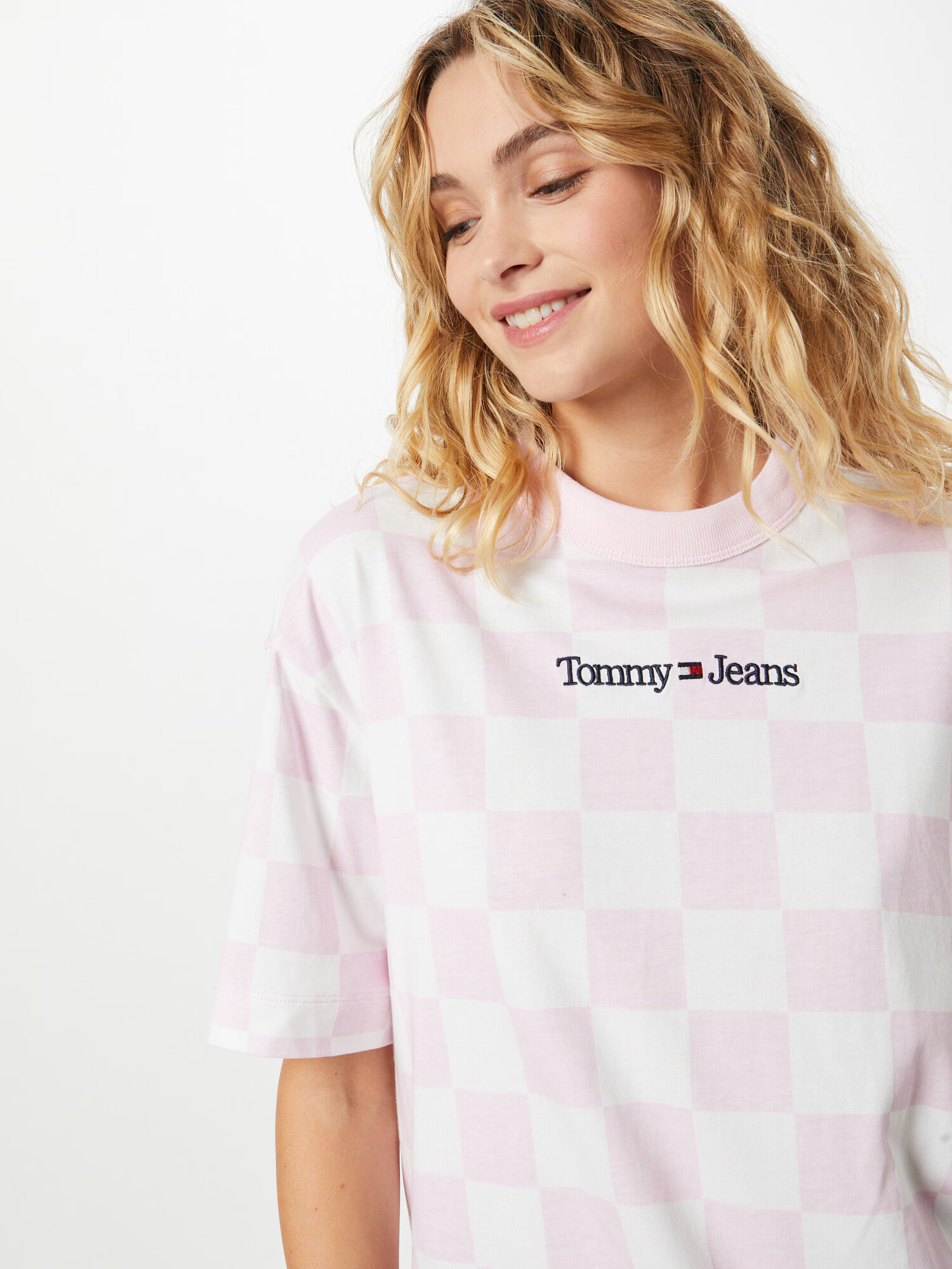 Tommy Jeans Tričko ružová / biela - Pepit.sk