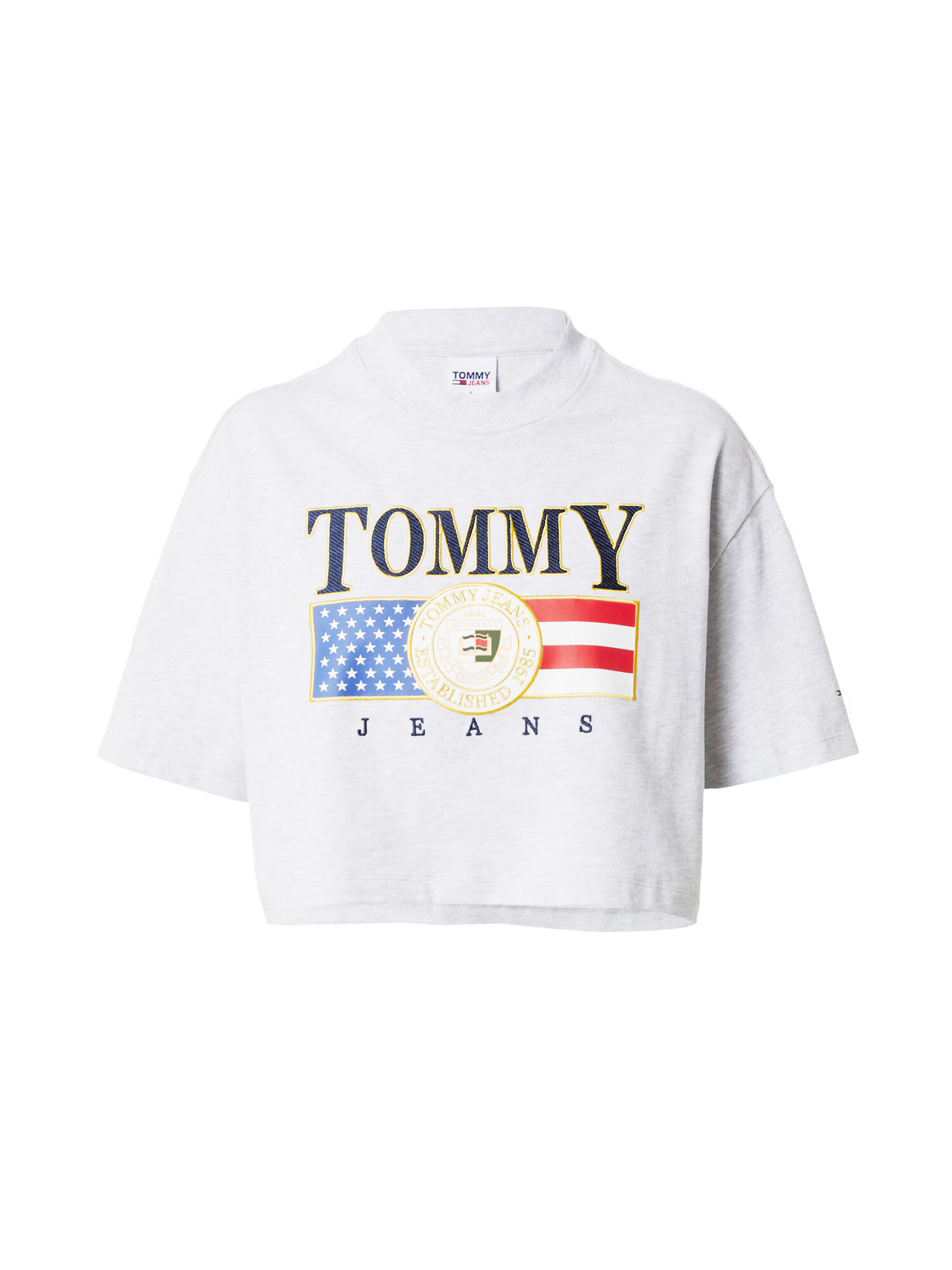 Tommy Jeans Tričko sivá melírovaná / zmiešané farby - Pepit.sk