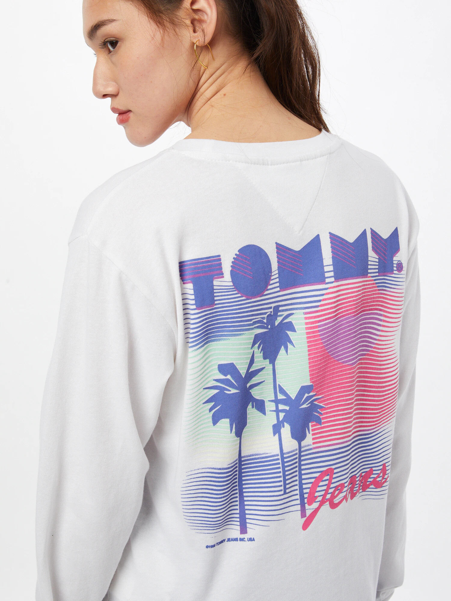 Tommy Jeans Tričko tmavofialová / červená / biela - Pepit.sk