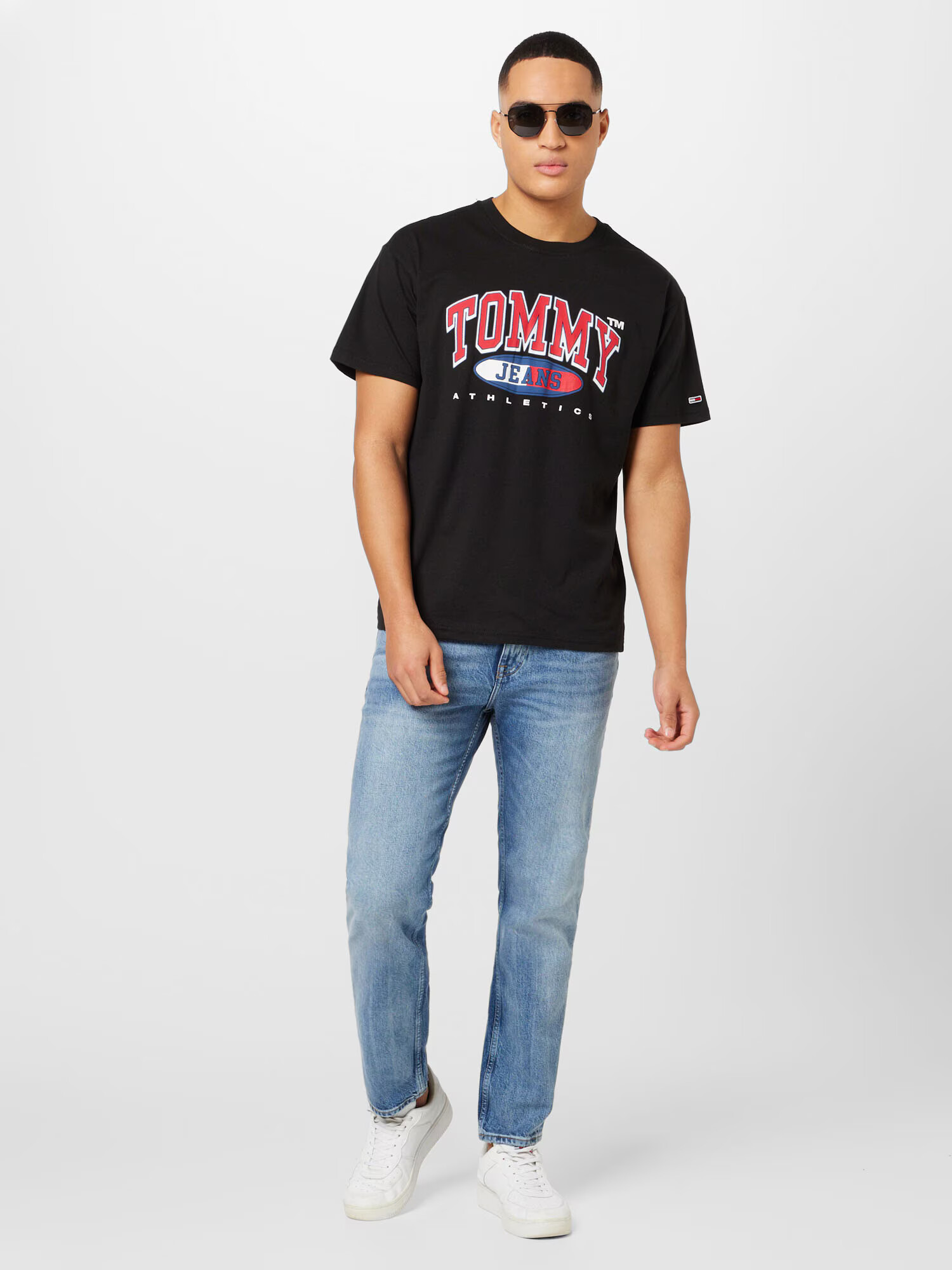 Tommy Jeans Tričko tmavomodrá / jasne červená / čierna / biela - Pepit.sk