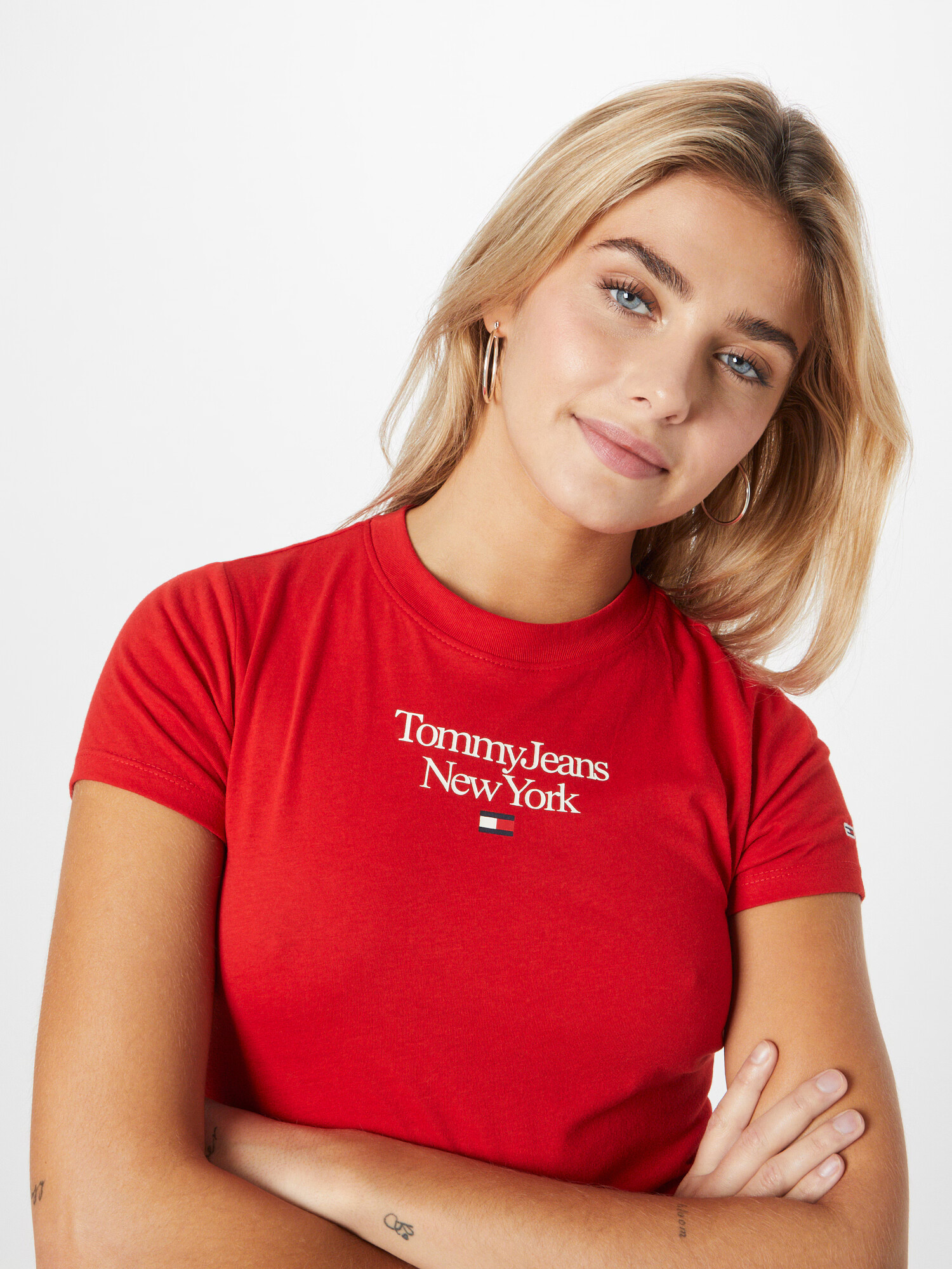 Tommy Jeans Tričko tmavomodrá / ohnivo červená / biela - Pepit.sk